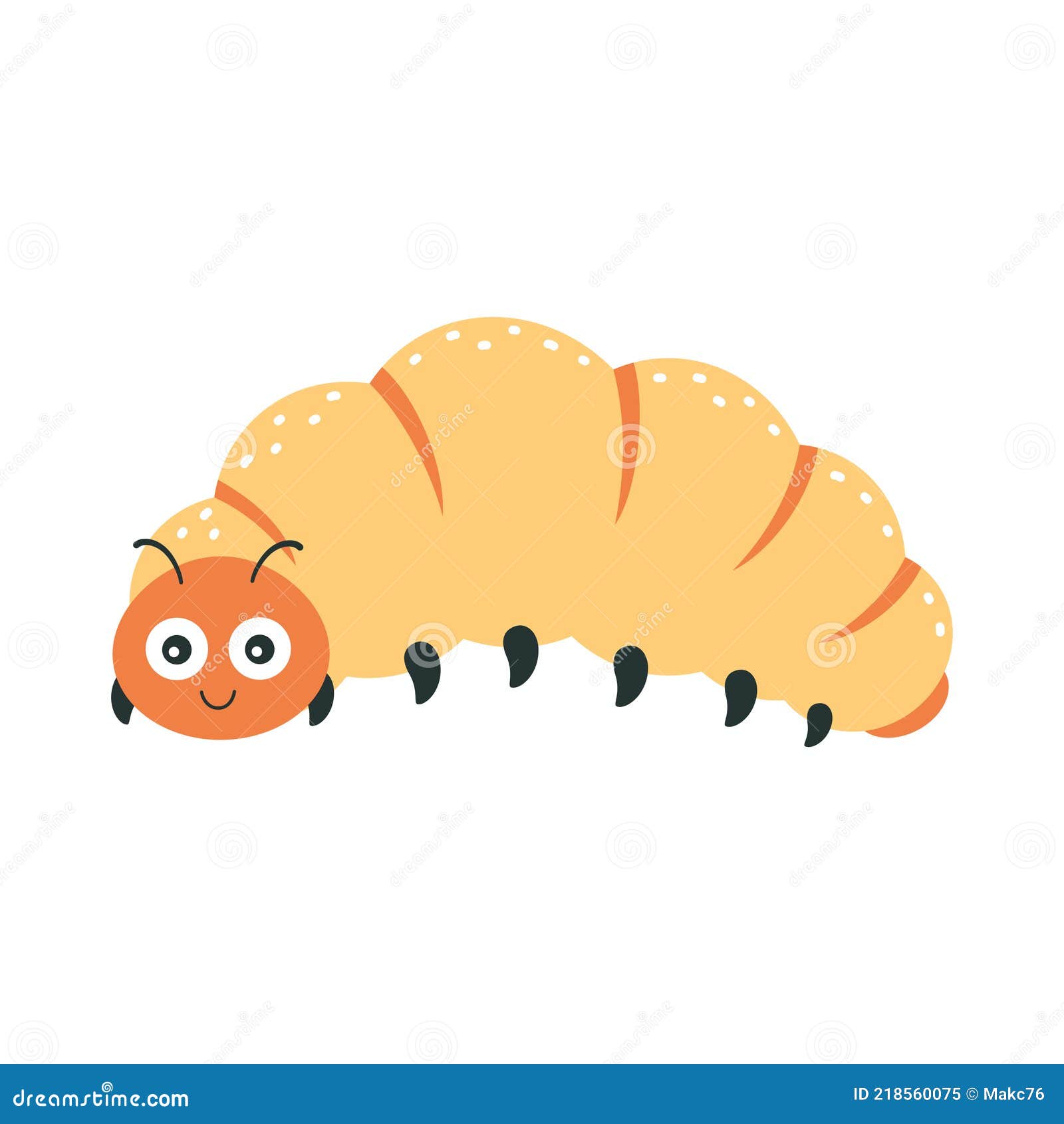 Vector Illustration of Cartoon Beetle Larva Isolated on White Stock Vector  - Illustration of animal, isolated: 218560075