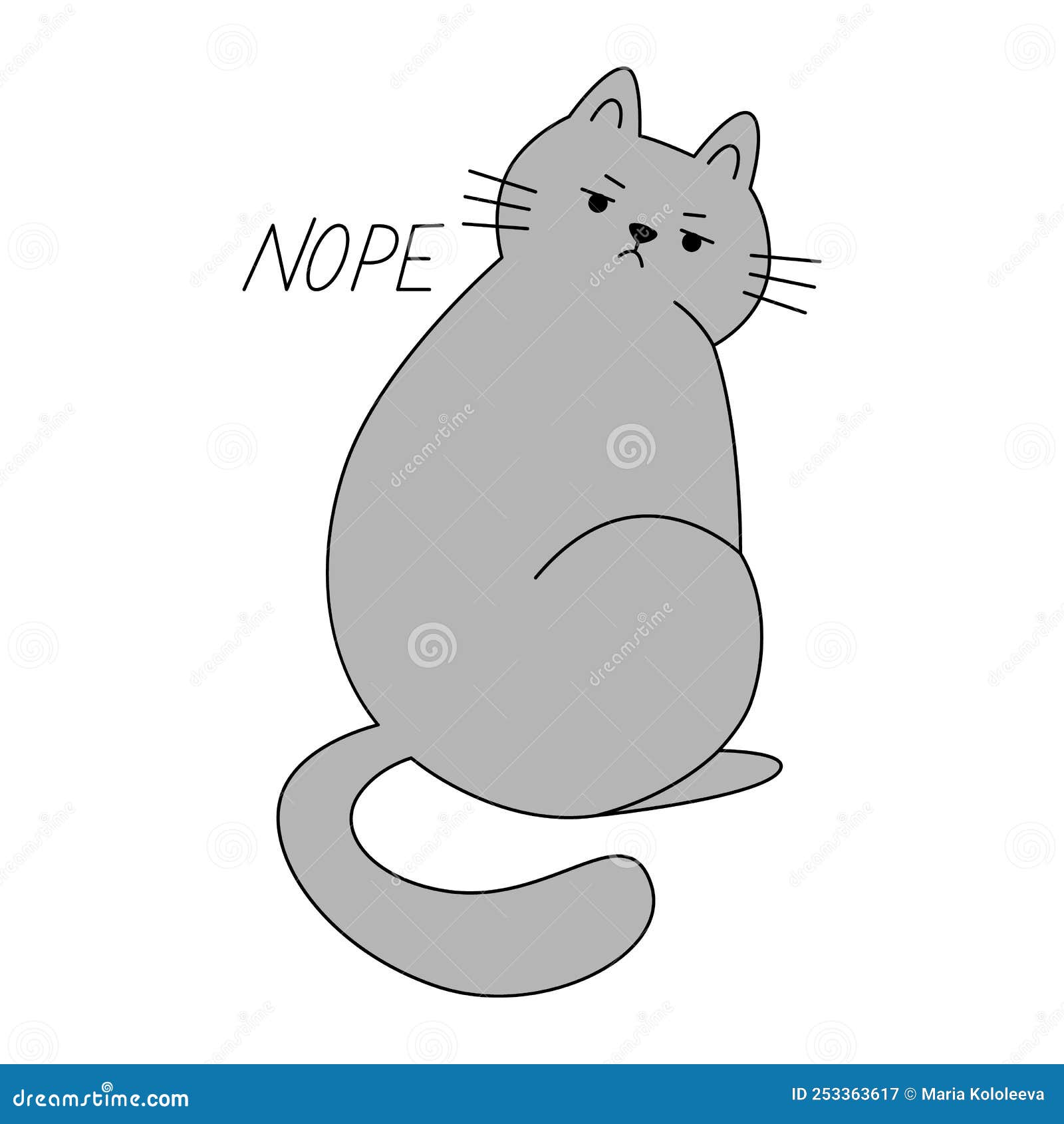 Angry cat cartoon cute grumpy Royalty Free Vector Image