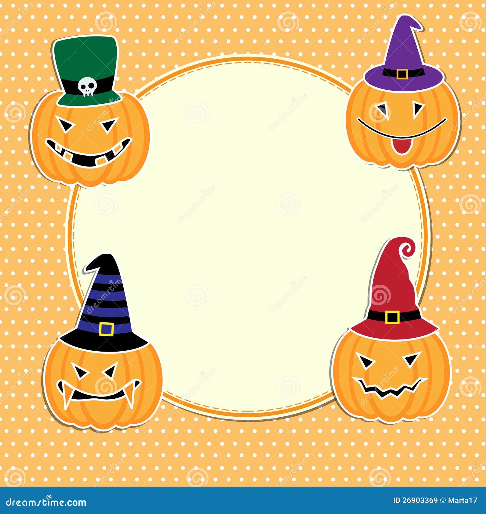 Cute Halloween card stock vector. Illustration of bone - 26903369