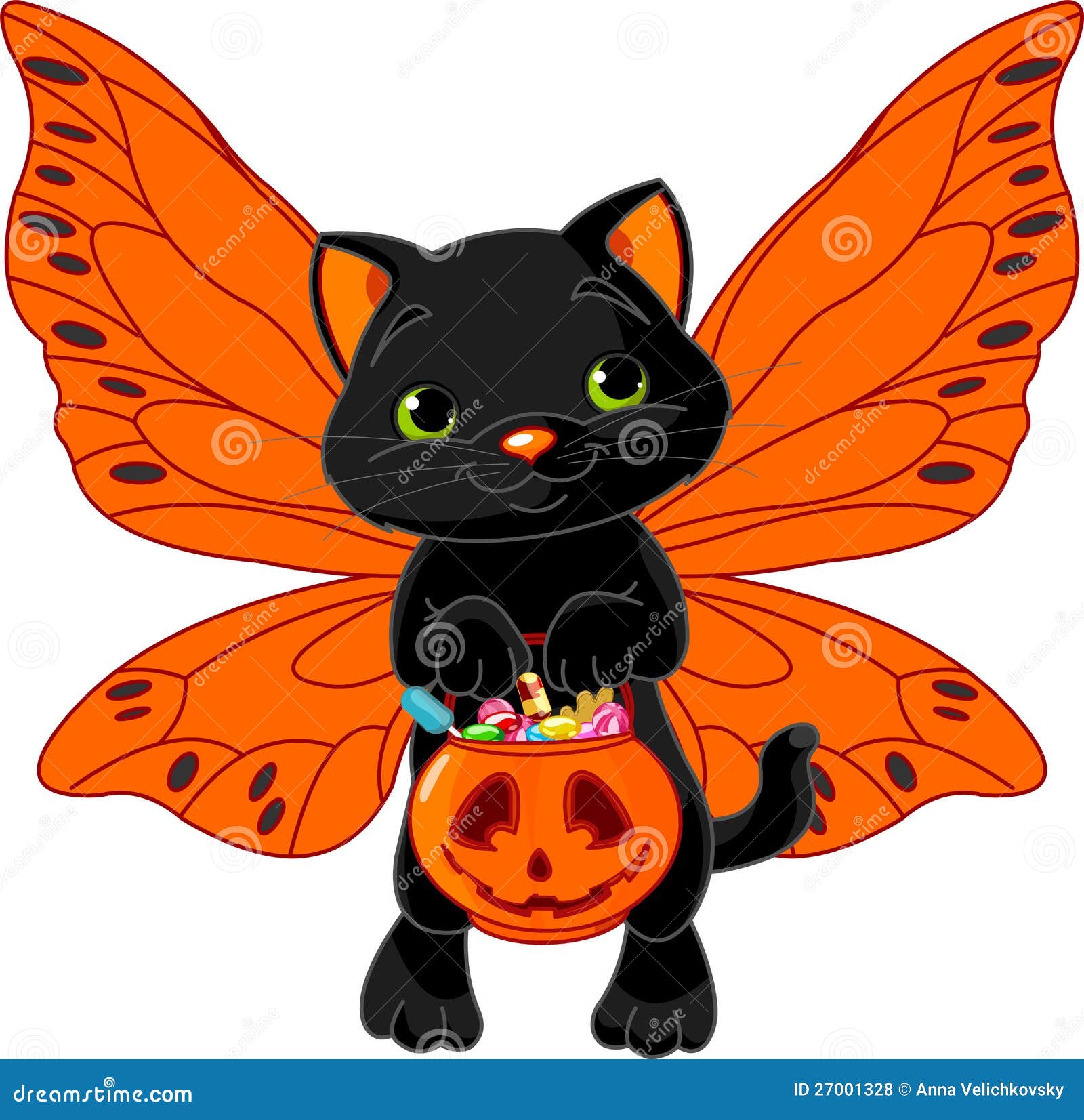 Cute Halloween cat stock vector. Illustration of fantasy ...