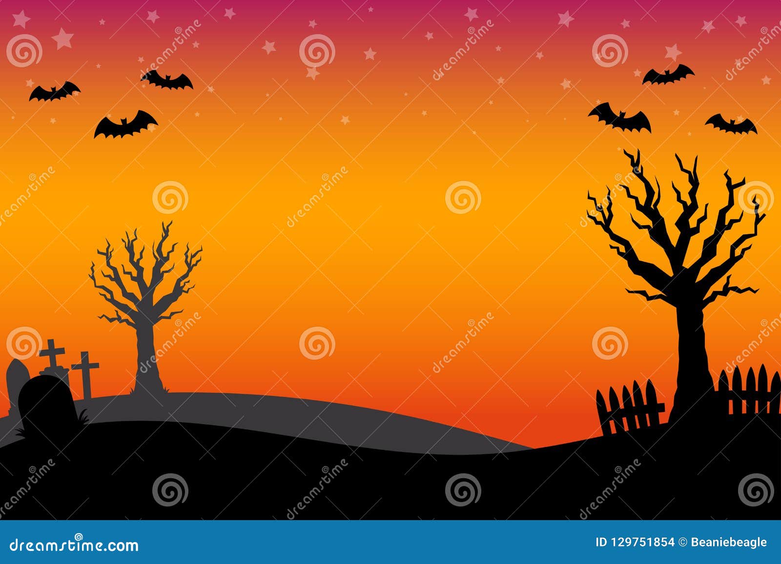 cute halloween graveyard background