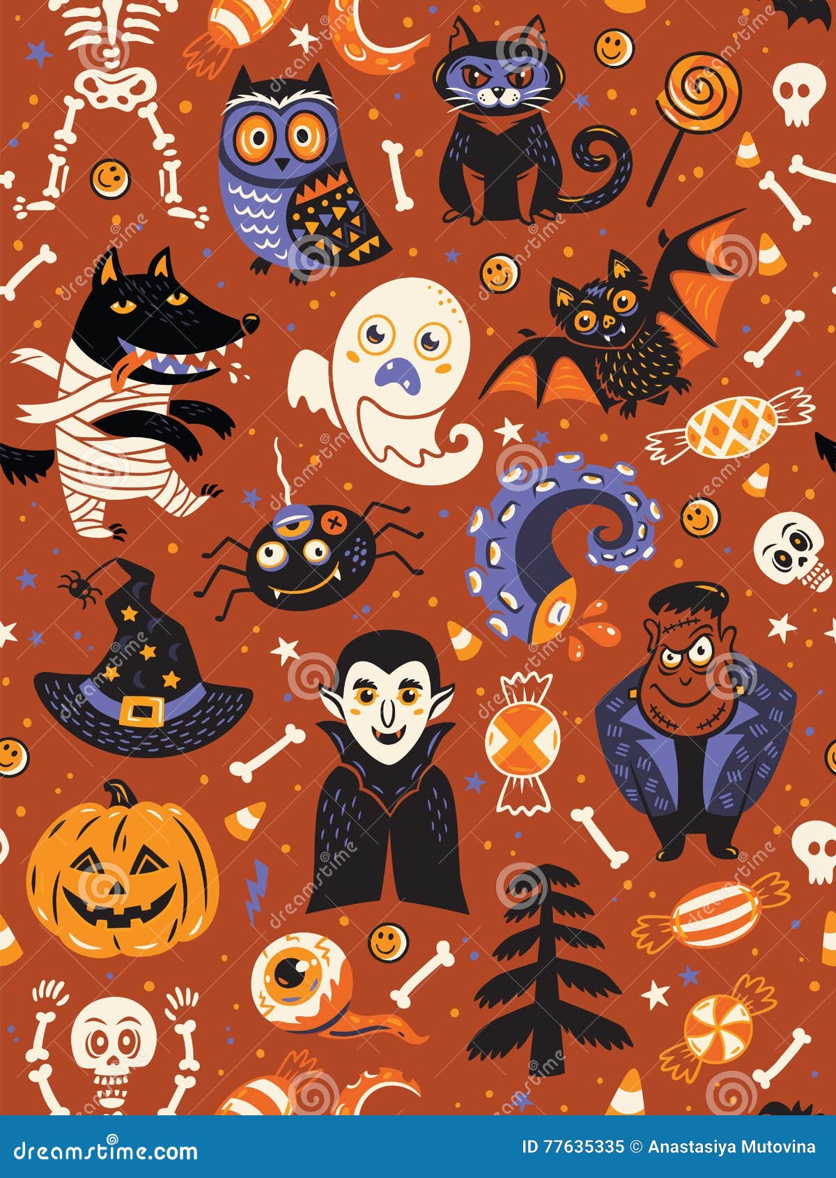 Seamless Pattern With Character M Seamless Pattern With Characters