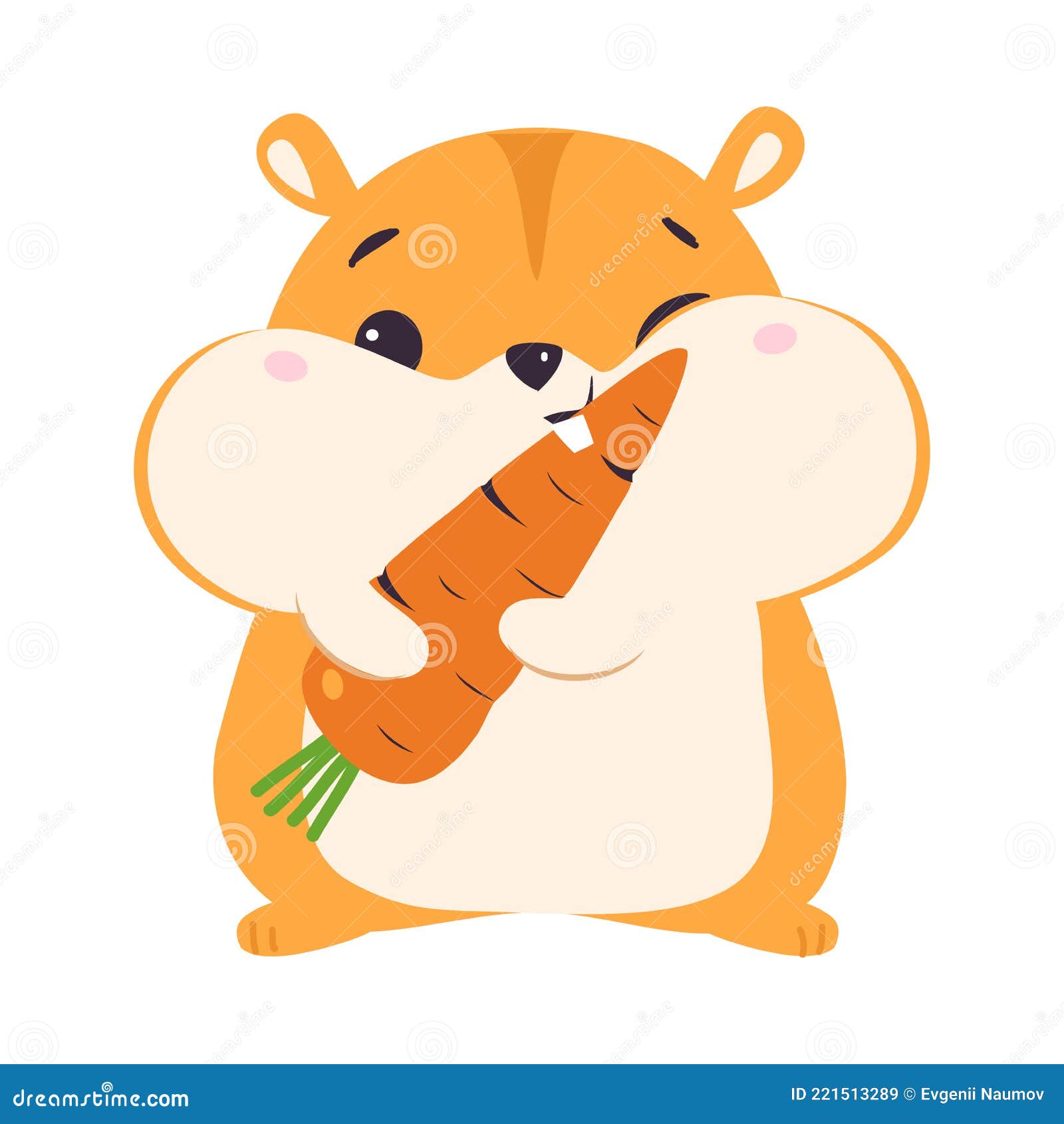 Cute Hamster Eating Carrot, Adorable Funny Pet Animal Character Cartoon  Vector Illustration Stock Vector - Illustration of curious, funny: 221513289