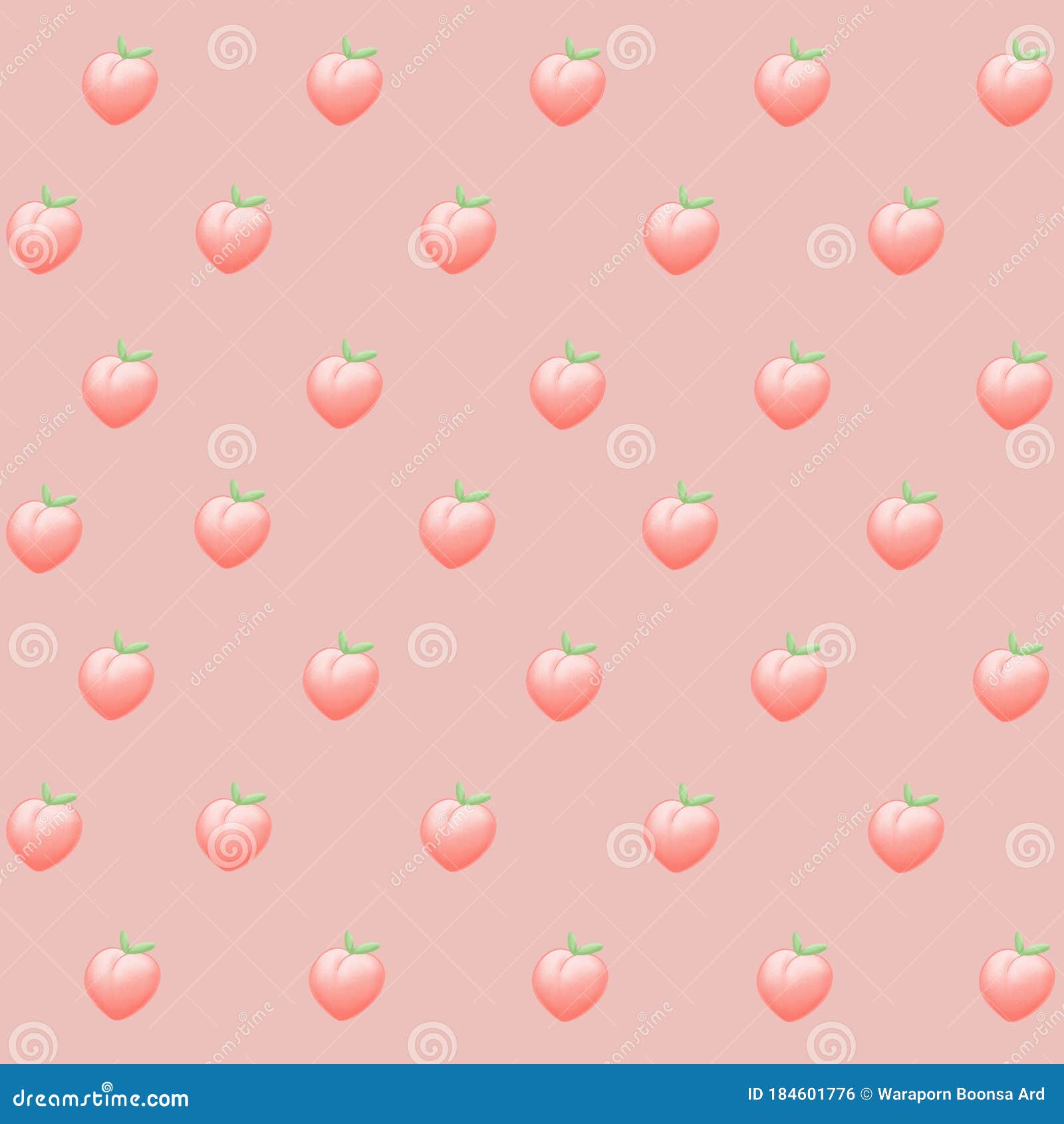 Cute Hand Drawing Sweet Peach Seamless Wallpaper Stock Illustration -  Illustration of vitamin, fabric: 184601776