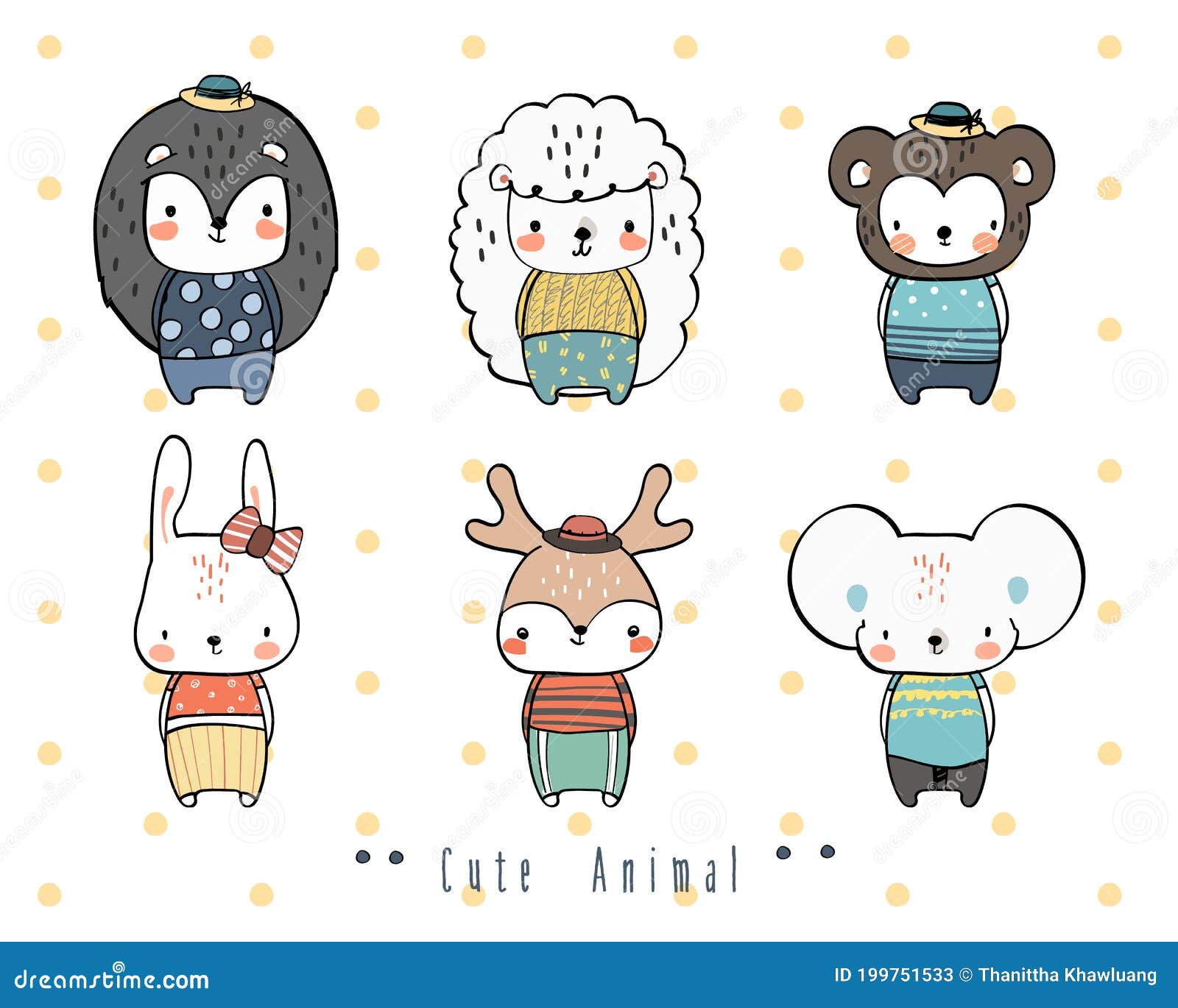 Cute Hand Drawing Wild Animal Family Greeting Cartoon Doodle Wallpaper Stock Vector - Illustration of lovely, fashion: 199751533 Cute Hand Drawing Wild Animal Family Greeting Cartoon Doodle Wallpaper Stock Vector - Illustration of lovely, fashion: 199751533