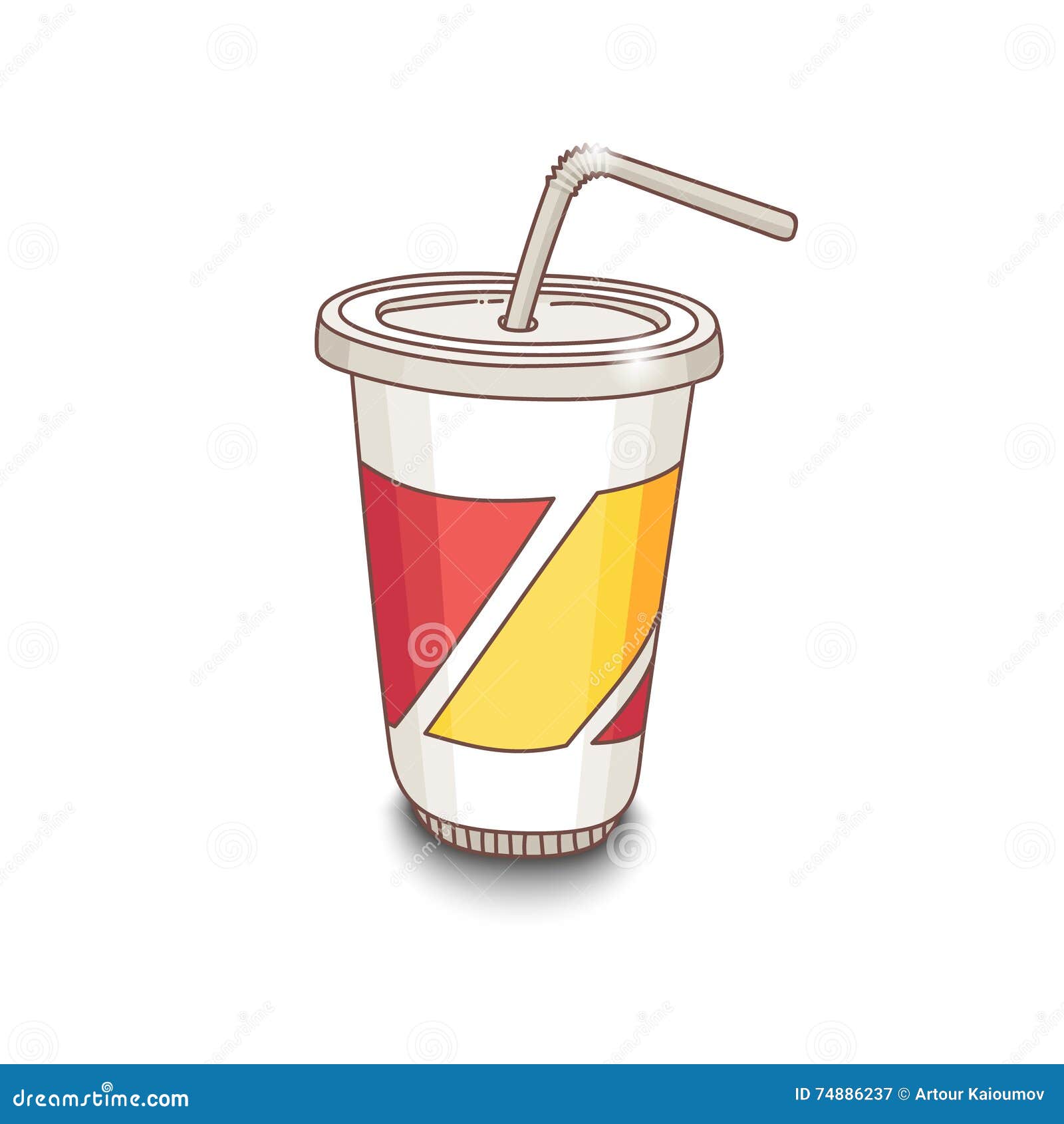 Cute Hand-drawn Cartoon Style Cup with Drink. Shadow on White Background.  Stock Vector - Illustration of container, paper: 74886237