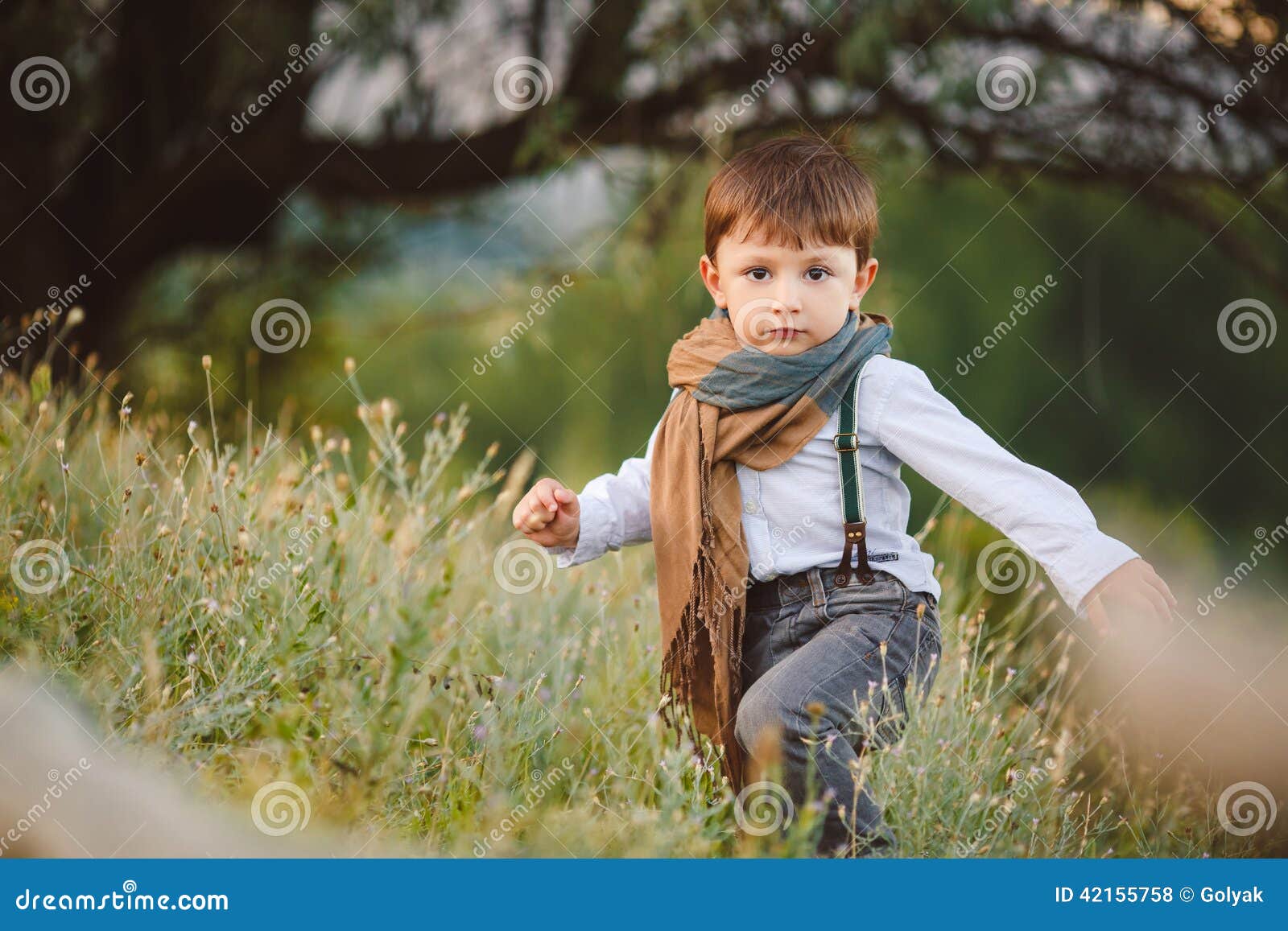 Cute Happy Boy on the Street Stock Photo - Image of male, funny ...