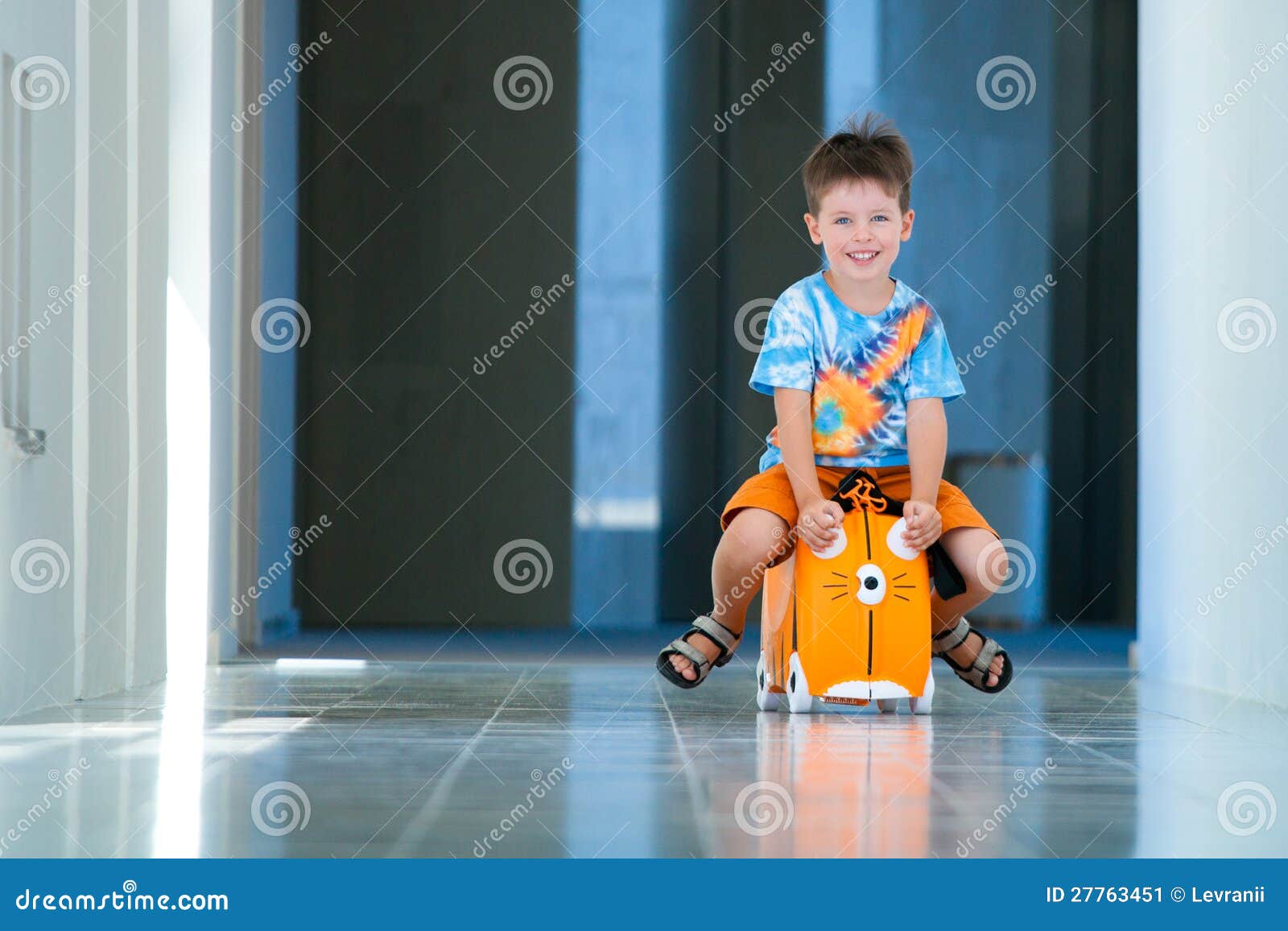 Cute Happy Boy with a Suitcase at Airport Stock Image Image of joyful