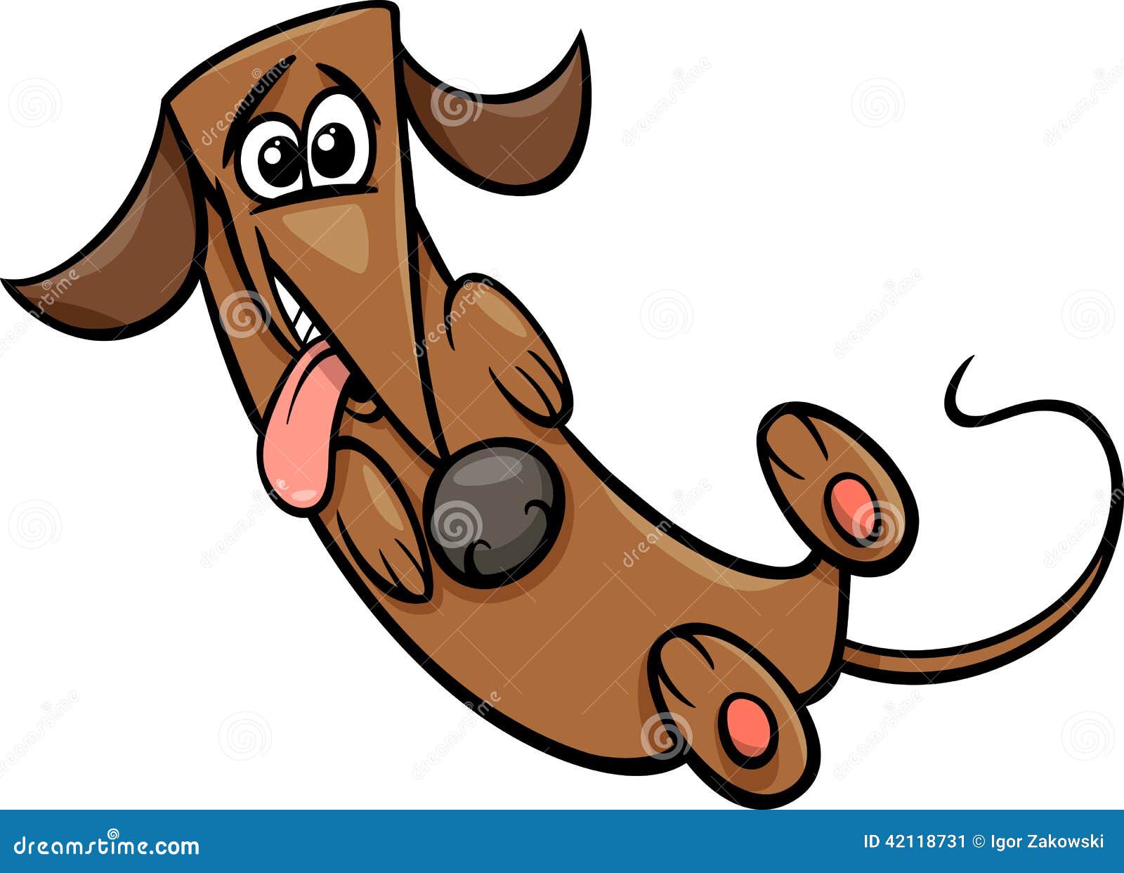 Cute Happy  Dog  Cartoon Illustration  Stock Vector 