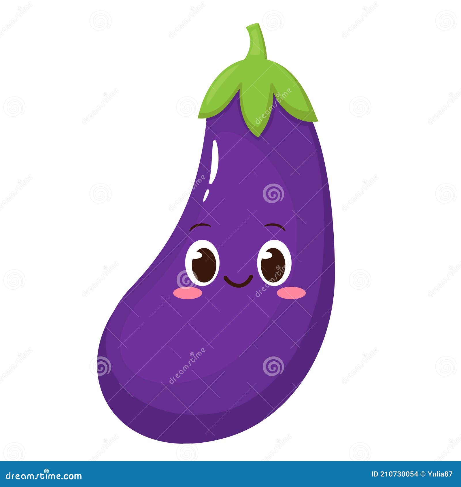 Cute Happy Eggplant Cartoon Emoji Stock Vector - Illustration of happy,  funny: 210730054