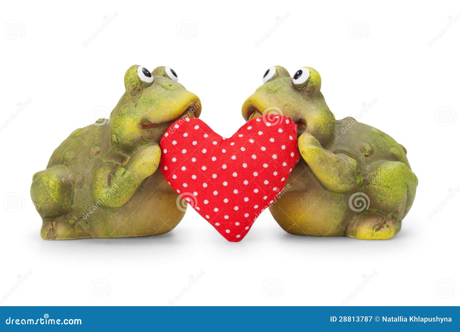Cute Happy Frogs In Love With Heart Royalty Free Stock Photography