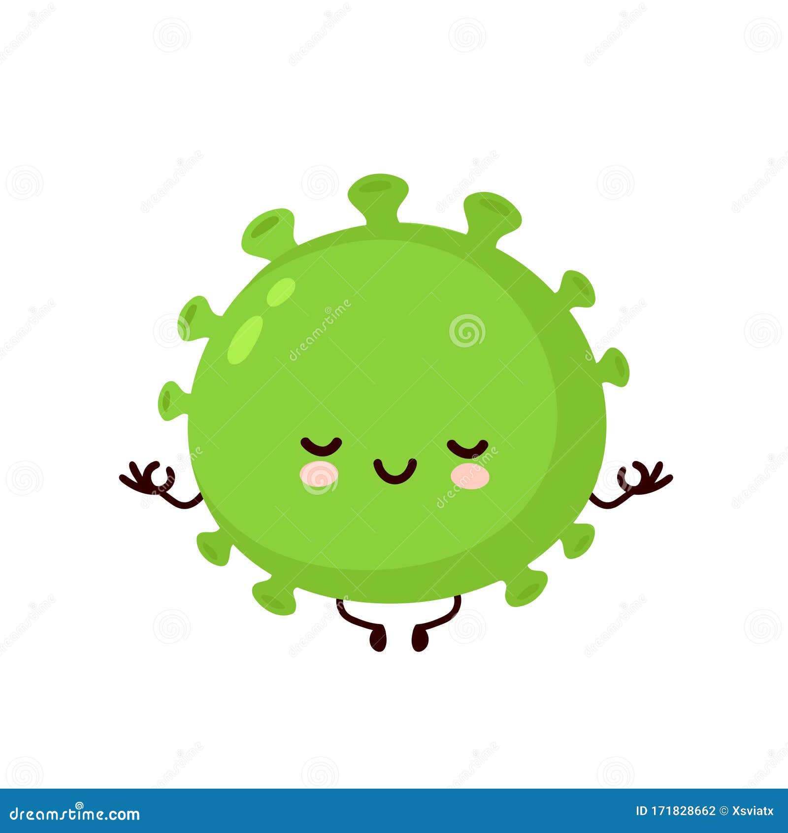 Cute Happy Good Probiotic Bacteria Meditate Stock Vector - Illustration of  calm, bacterium: 171828662