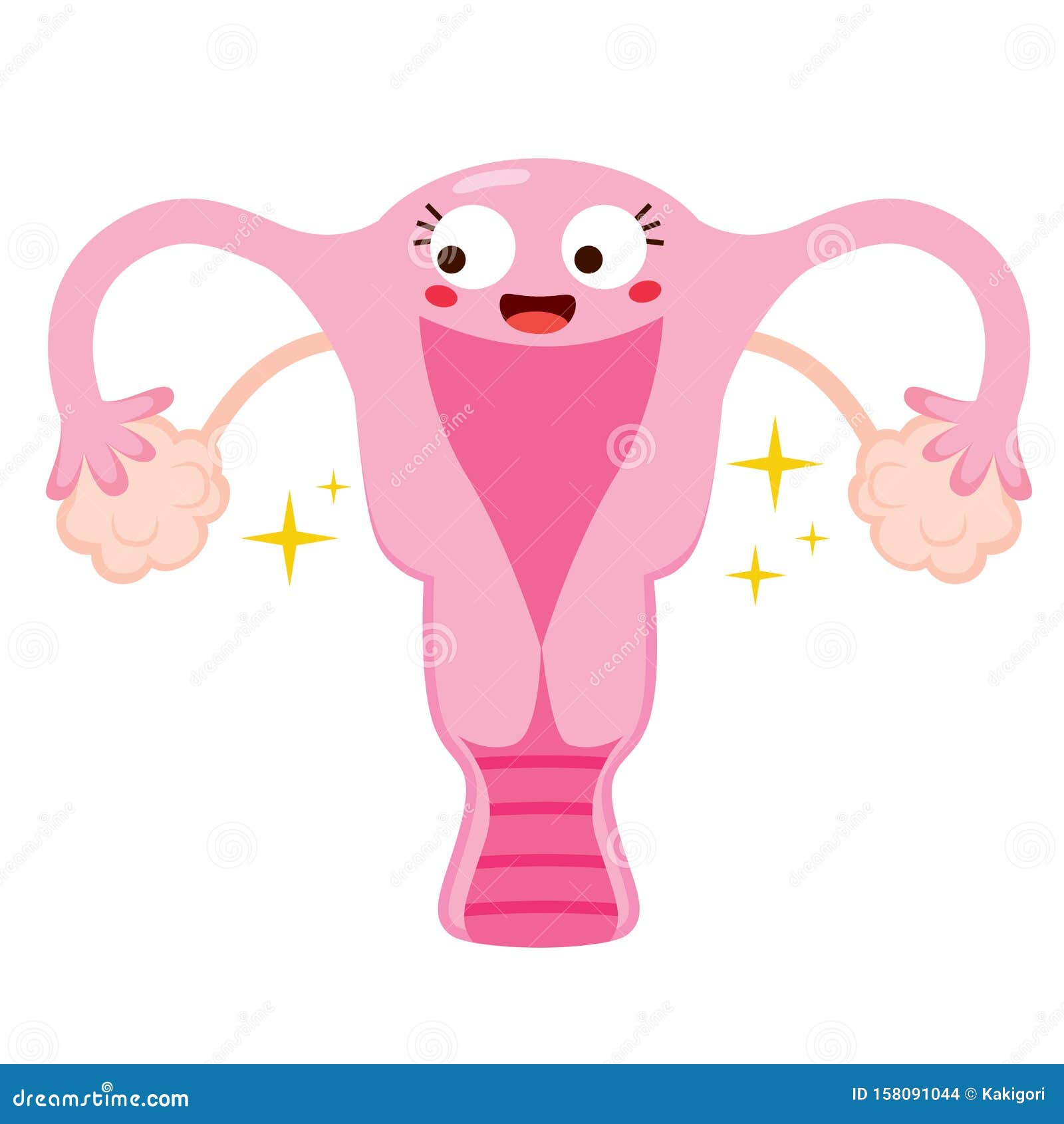 Cute Happy Human Uterus Character Stock Vector - Illustration of ...