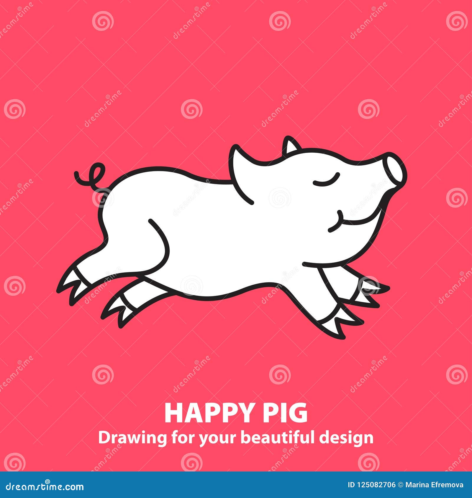 cute happy pig. it can be used as - logo, pictogram, icon, infog