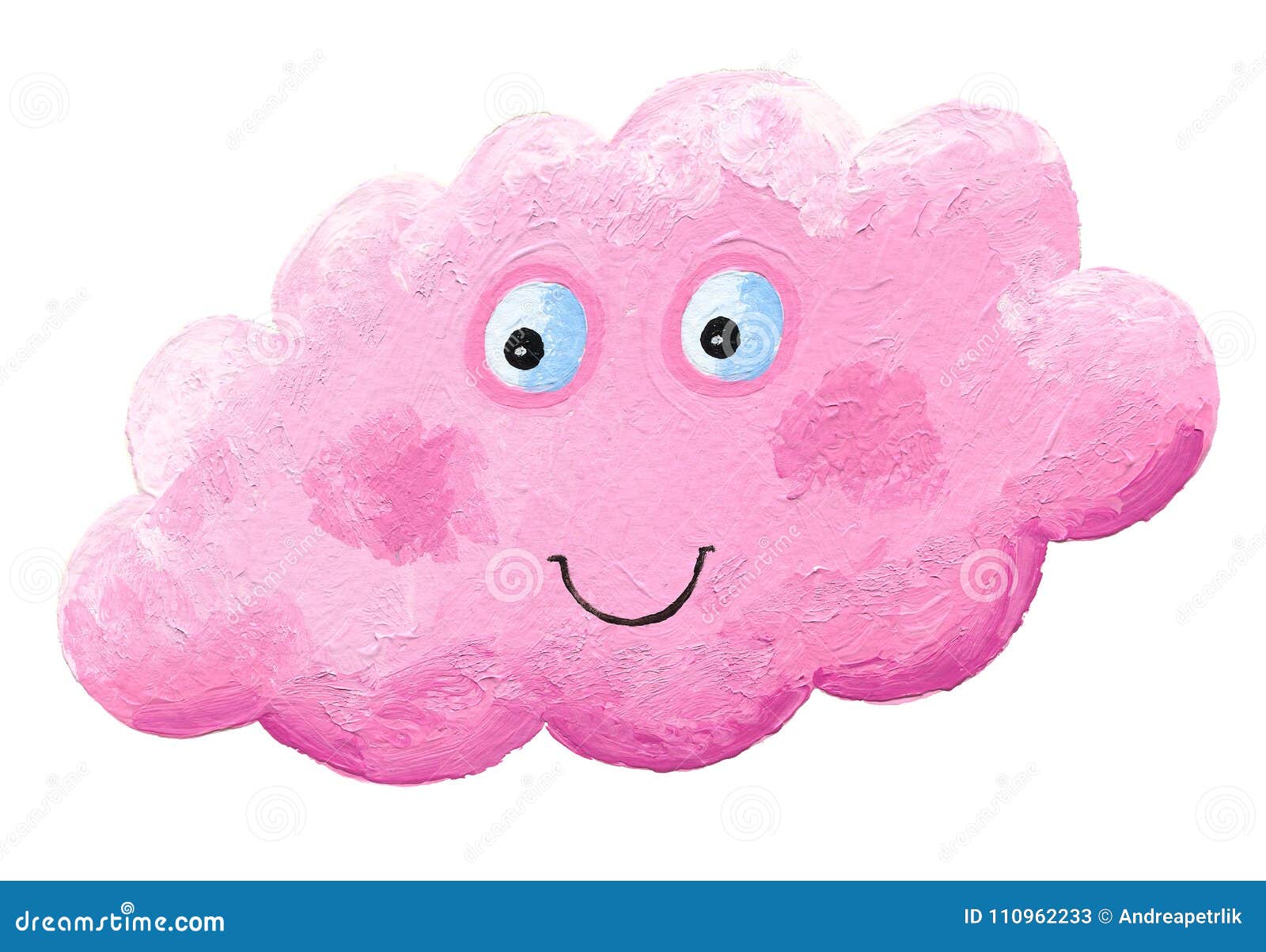 Cute happy pink cloud stock illustration. Illustration of acrylic