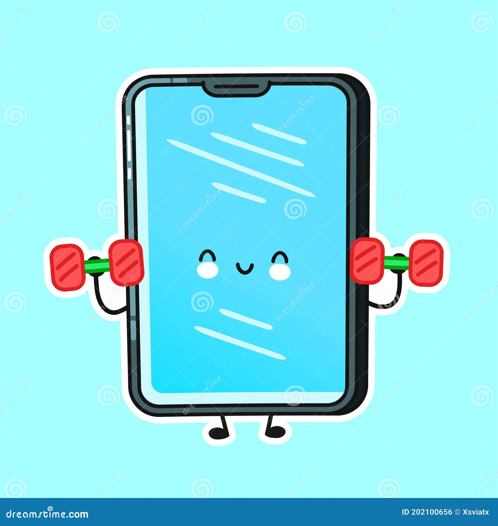 Cute Happy Smartphone, Mobile Phone Stock Vector - Illustration of cute