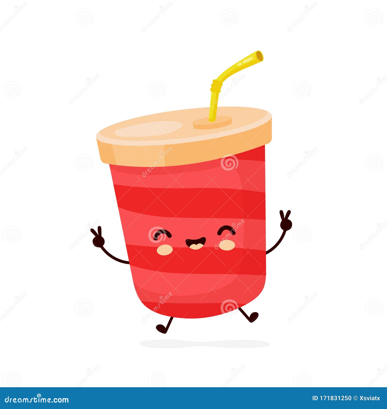 Cartoon Soda Cup Icon Isolated On White Background Stock Vector by