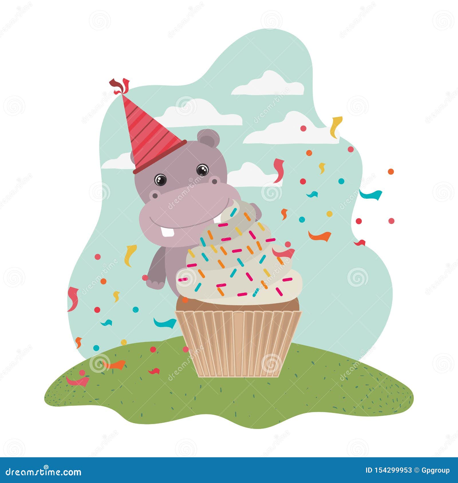 happy 4th birthday hippo cake