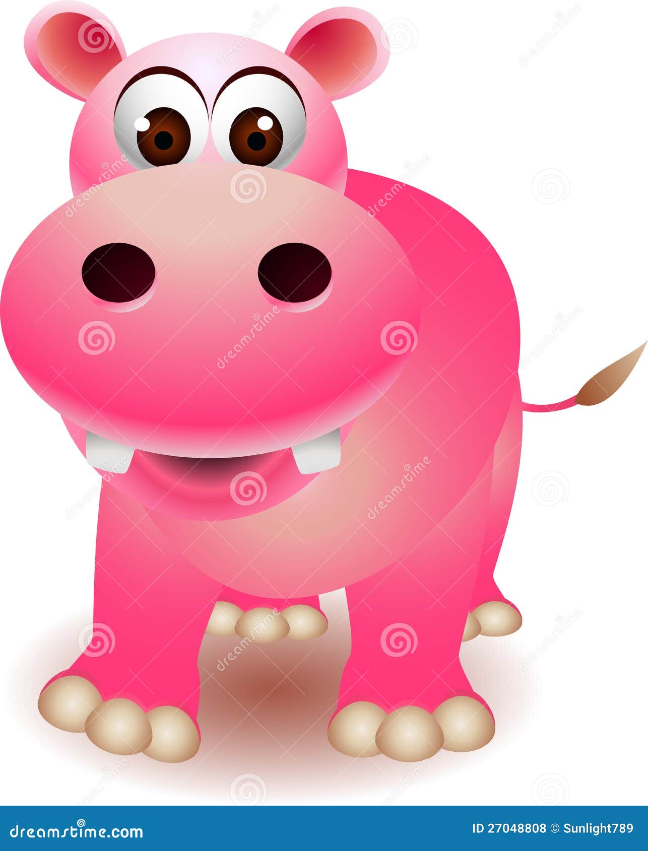 Download Cute hippo cartoon stock illustration. Illustration of ...