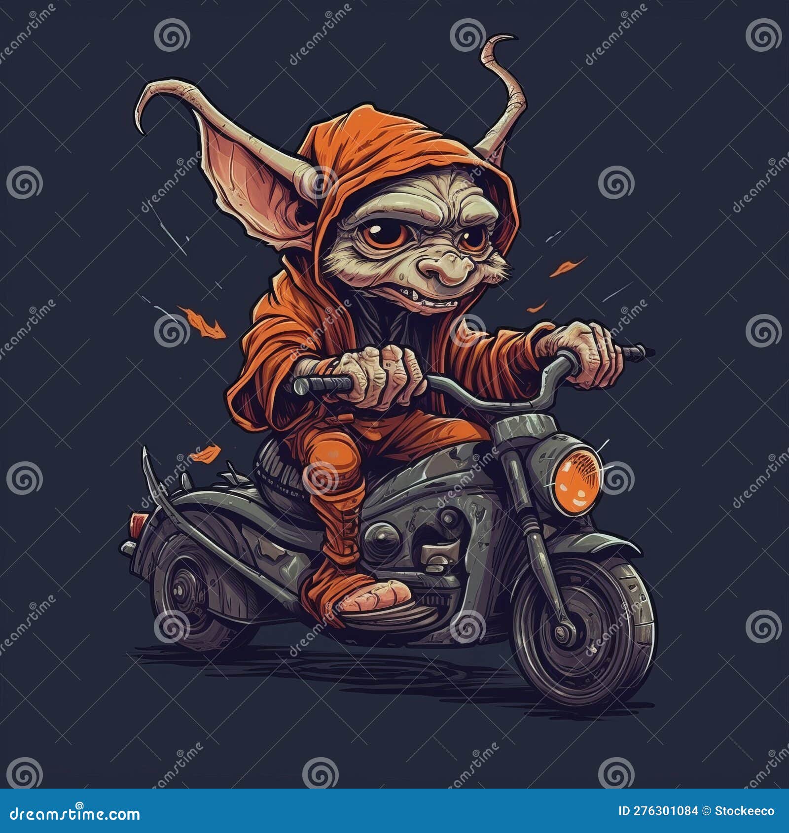cute hobgoblin riding scooter
