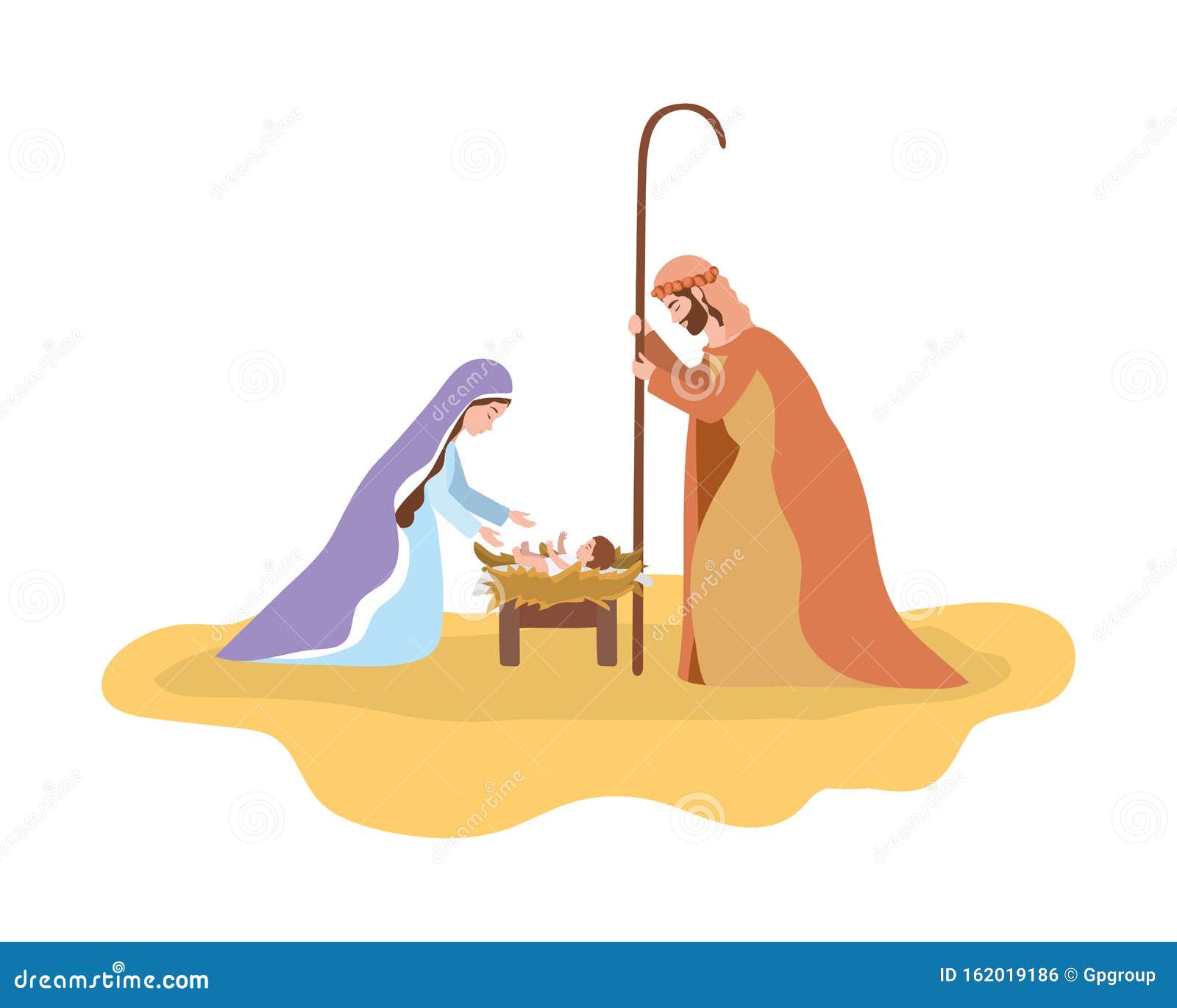 cute holy family manger characters