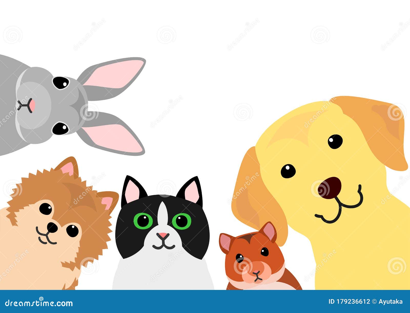 Cute Home Pet Animals Group Stock Vector - Illustration of shop, cute:  179236612