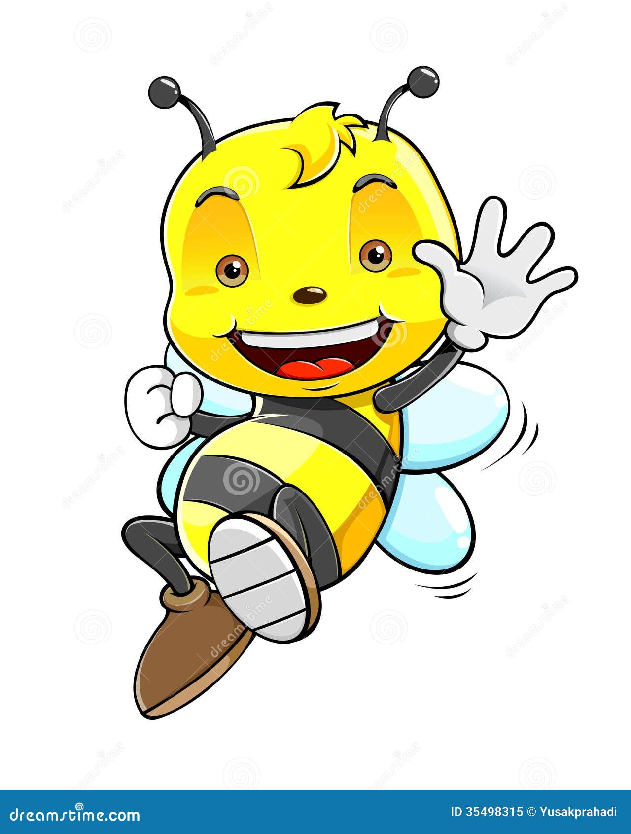 Cute Honey Bee stock vector. Image of cheerful, funny ...
