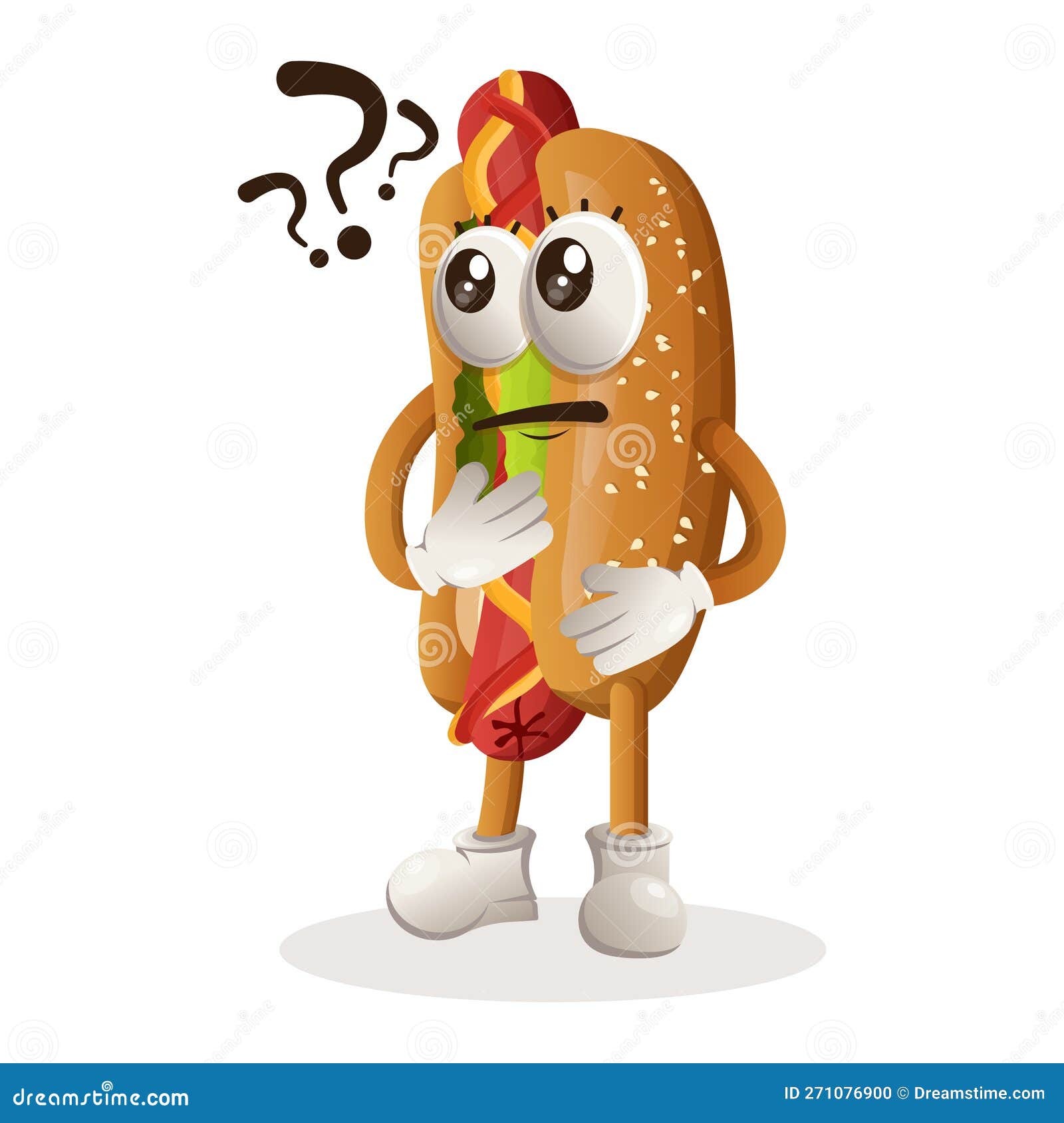 Cute Hotdog Mascot Serving Hotdog Waiters Vector Illustration cute-hotdog-mascot-serving-hotdog-waiters-vector-illustration