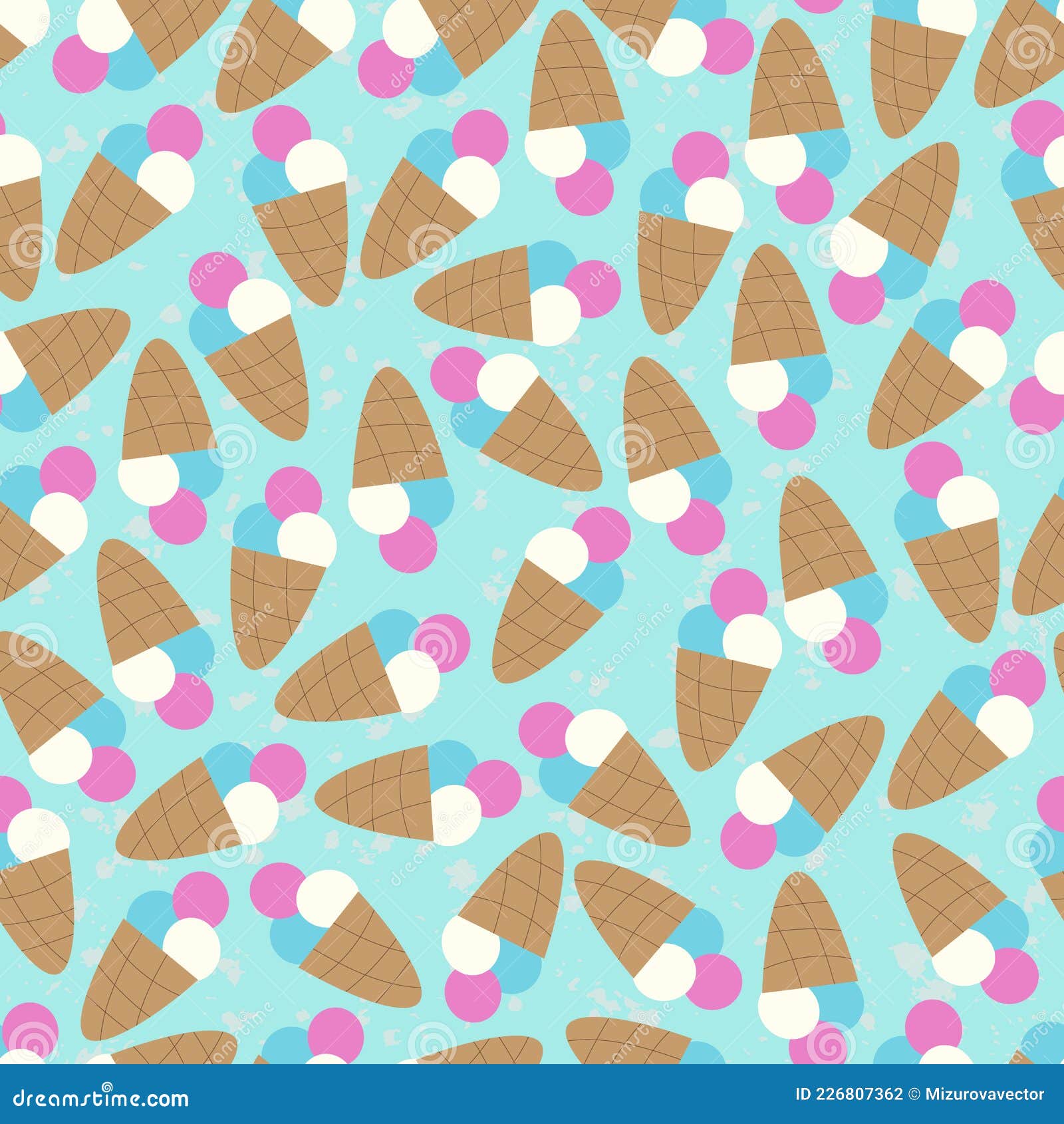 Cute Ice Cream Seamless Pattern. Printing on Wallpaper Stock Vector ...