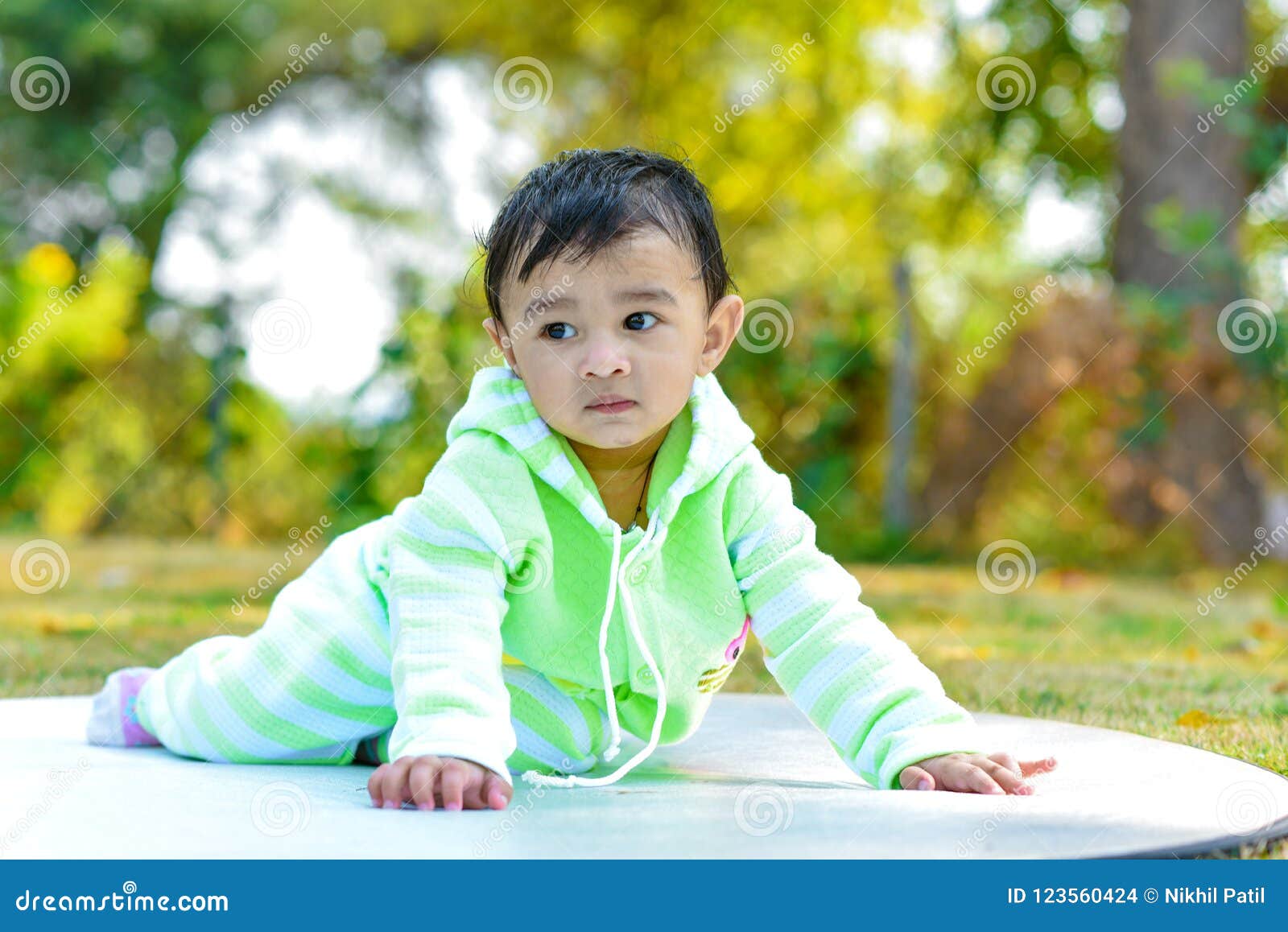 Cute Indian Baby Boy Playing at Garden Stock Photo - Image of ...