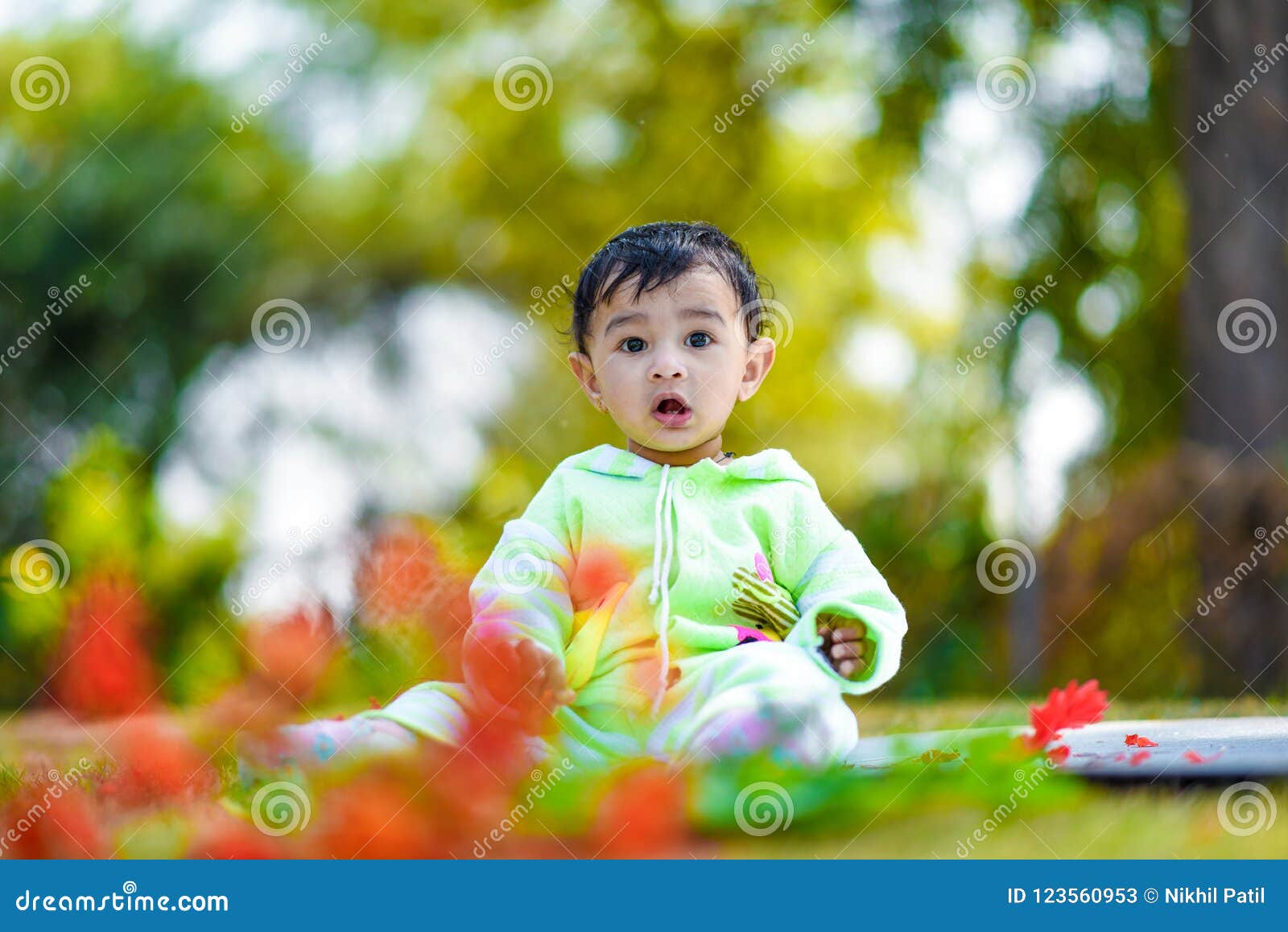 Cute Indian Baby Boy Playing at Garden Stock Image - Image of ...