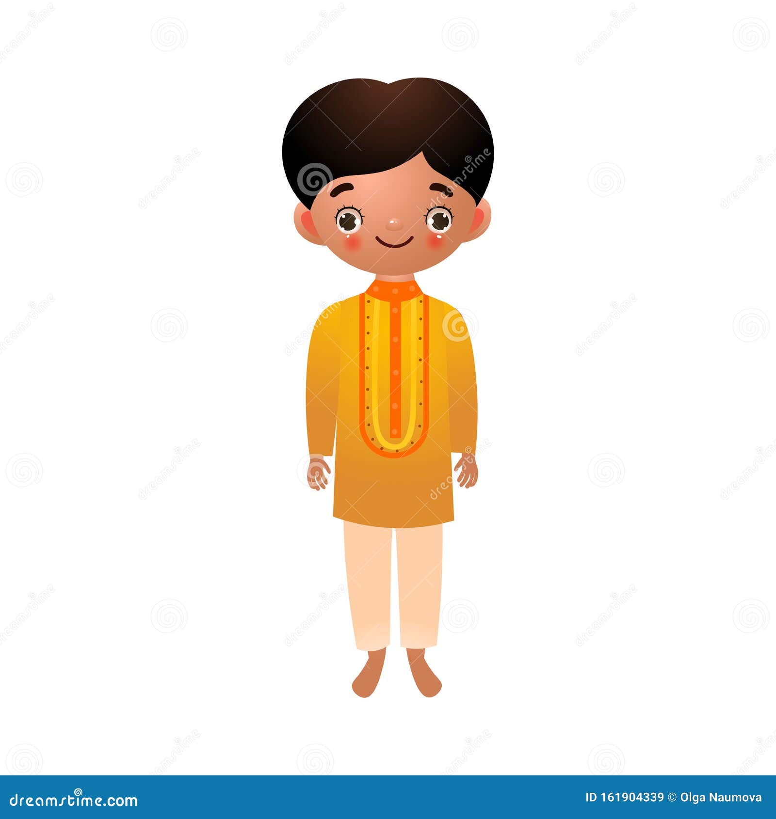 Indian Hindu Boy in Traditional Ethnic Clothes. Vector Illustration in Flat  Cartoon Style. Stock Vector - Illustration of culture, indian: 161904339