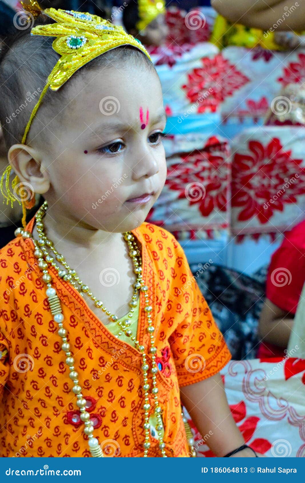 Cute Indian Kid Dressed Up As Little Lord Krishna on the Occasion ...