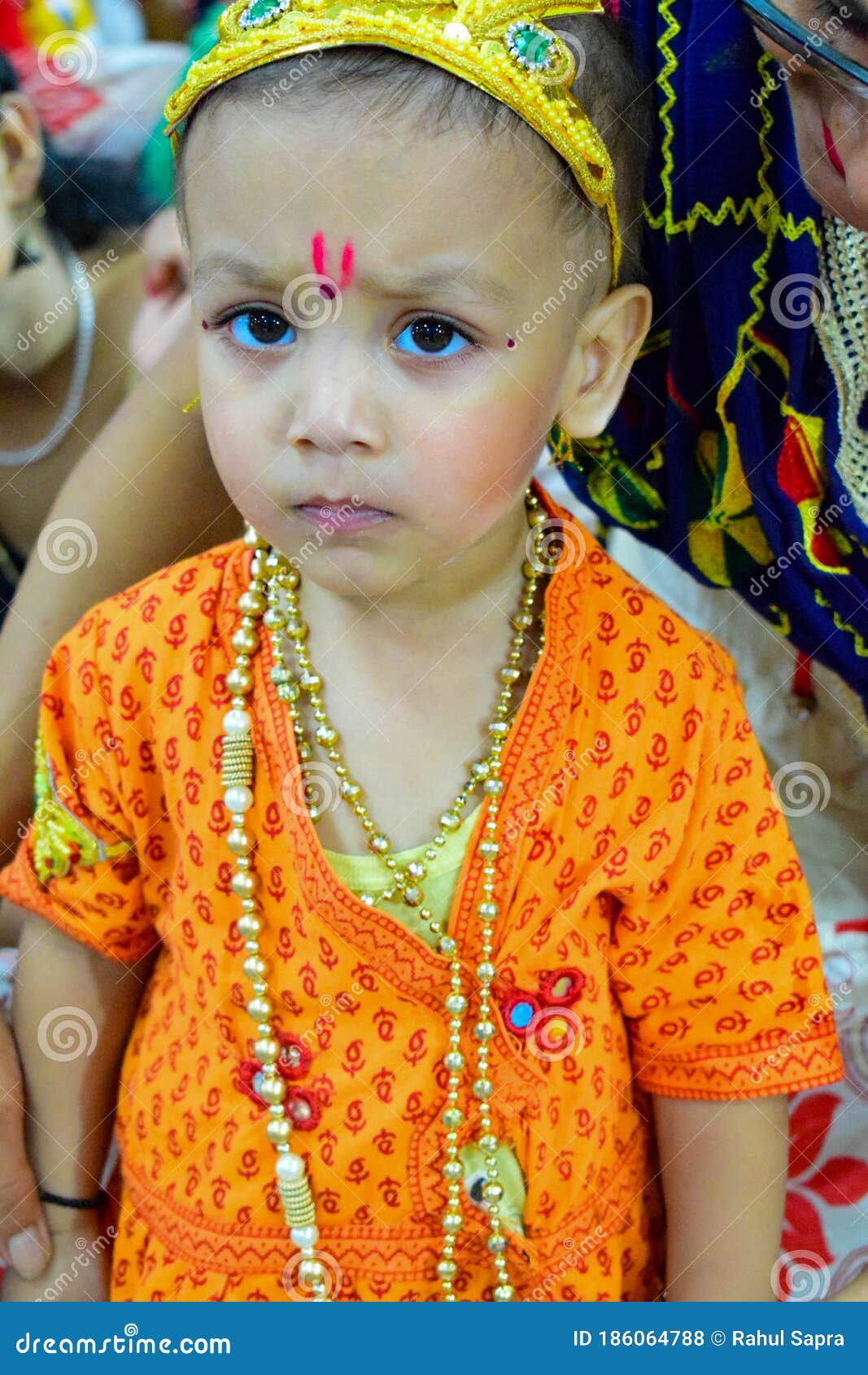 Cute Indian Kid Dressed Up As Little Lord Krishna on the Occasion ...