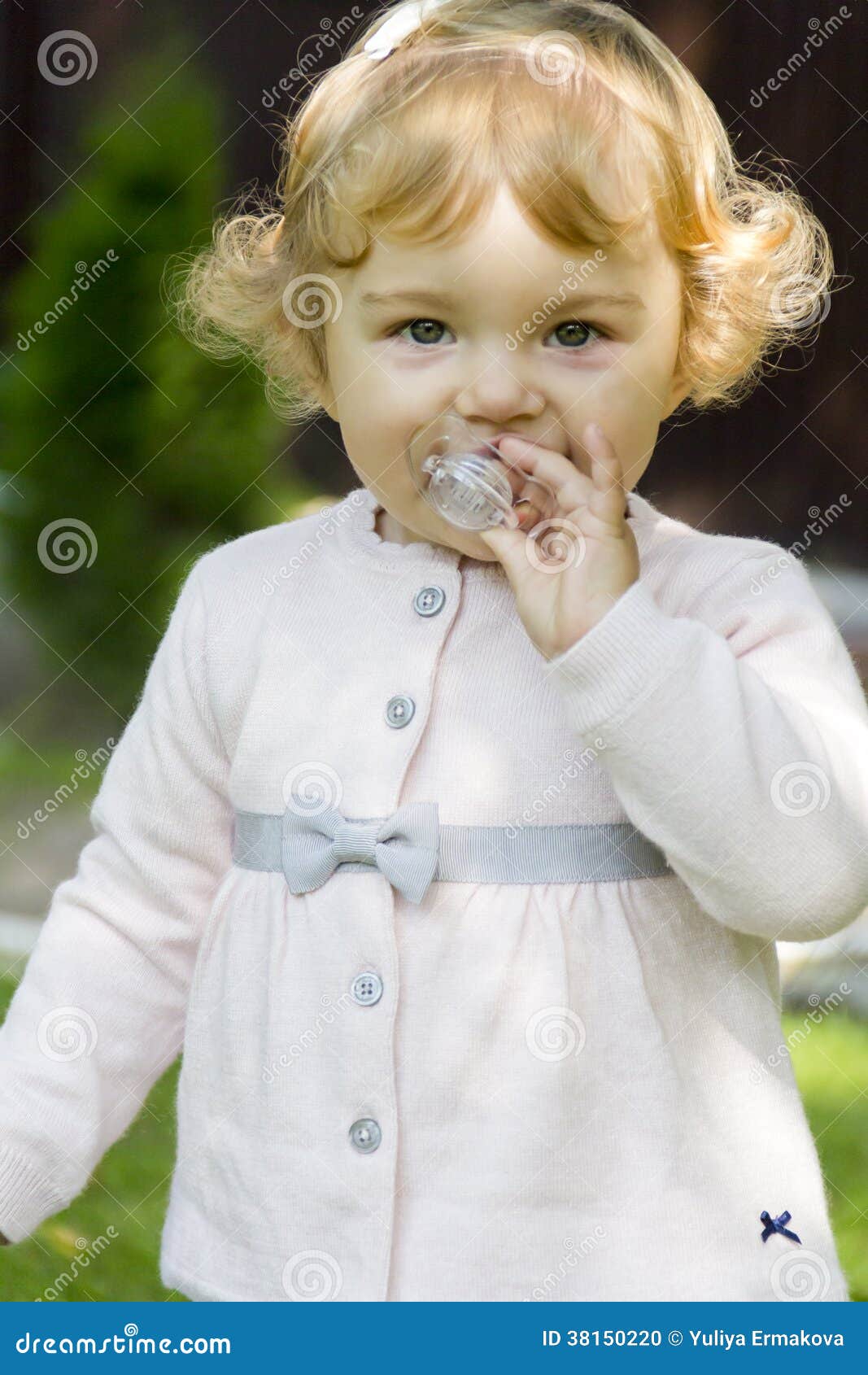 Cute infant with nipple stock photo. Image of caucasian 38150220