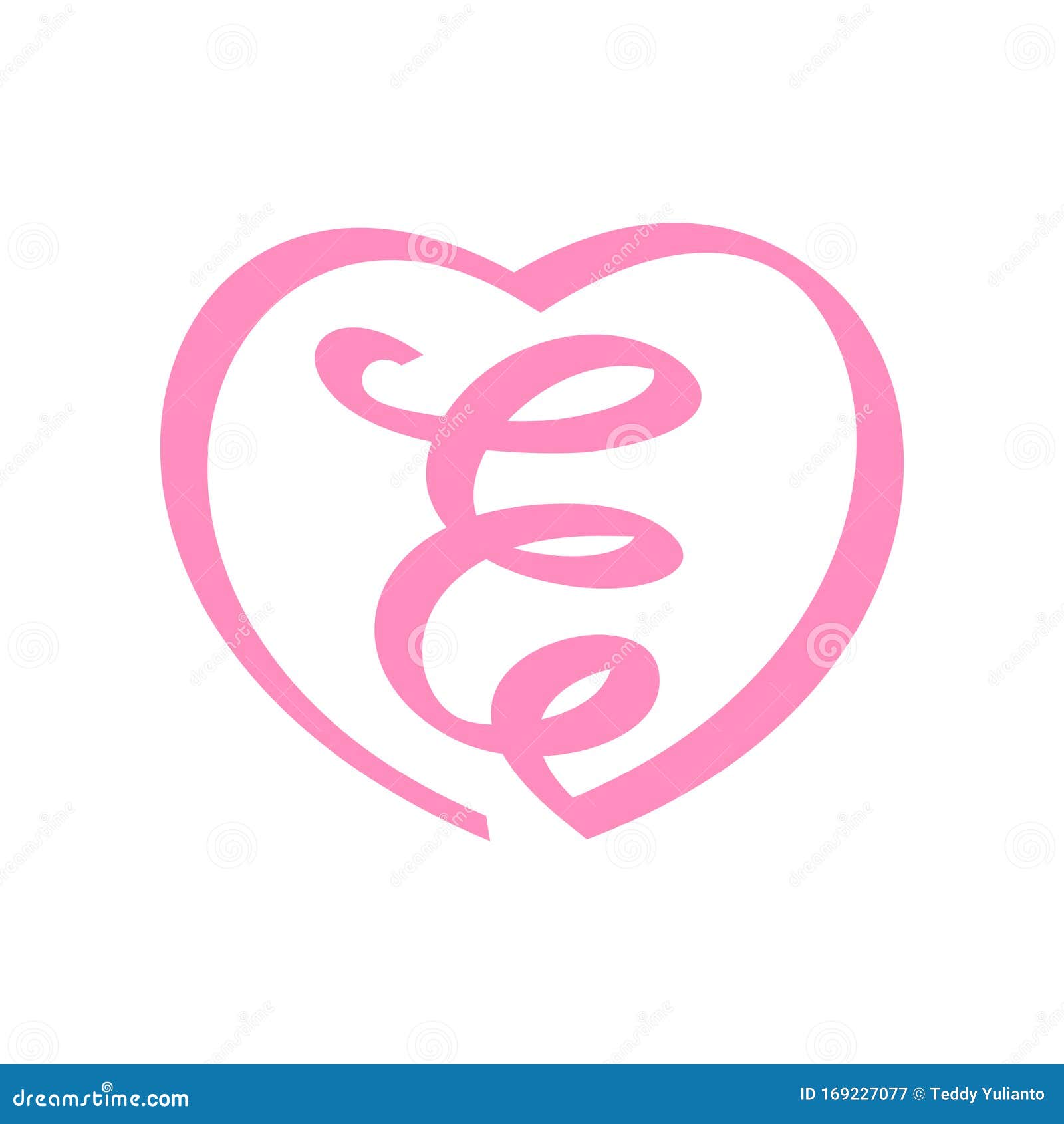 Cute Initial E Love Ribbon Stock Vector Illustration Of Fashion