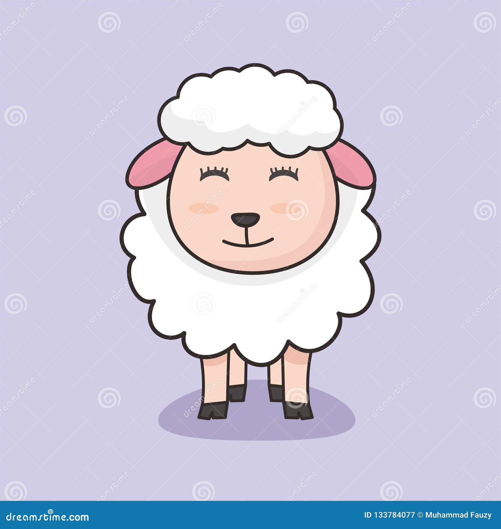  Cute  Isolated Sheep  Vector With Simple Design Stock Vector 