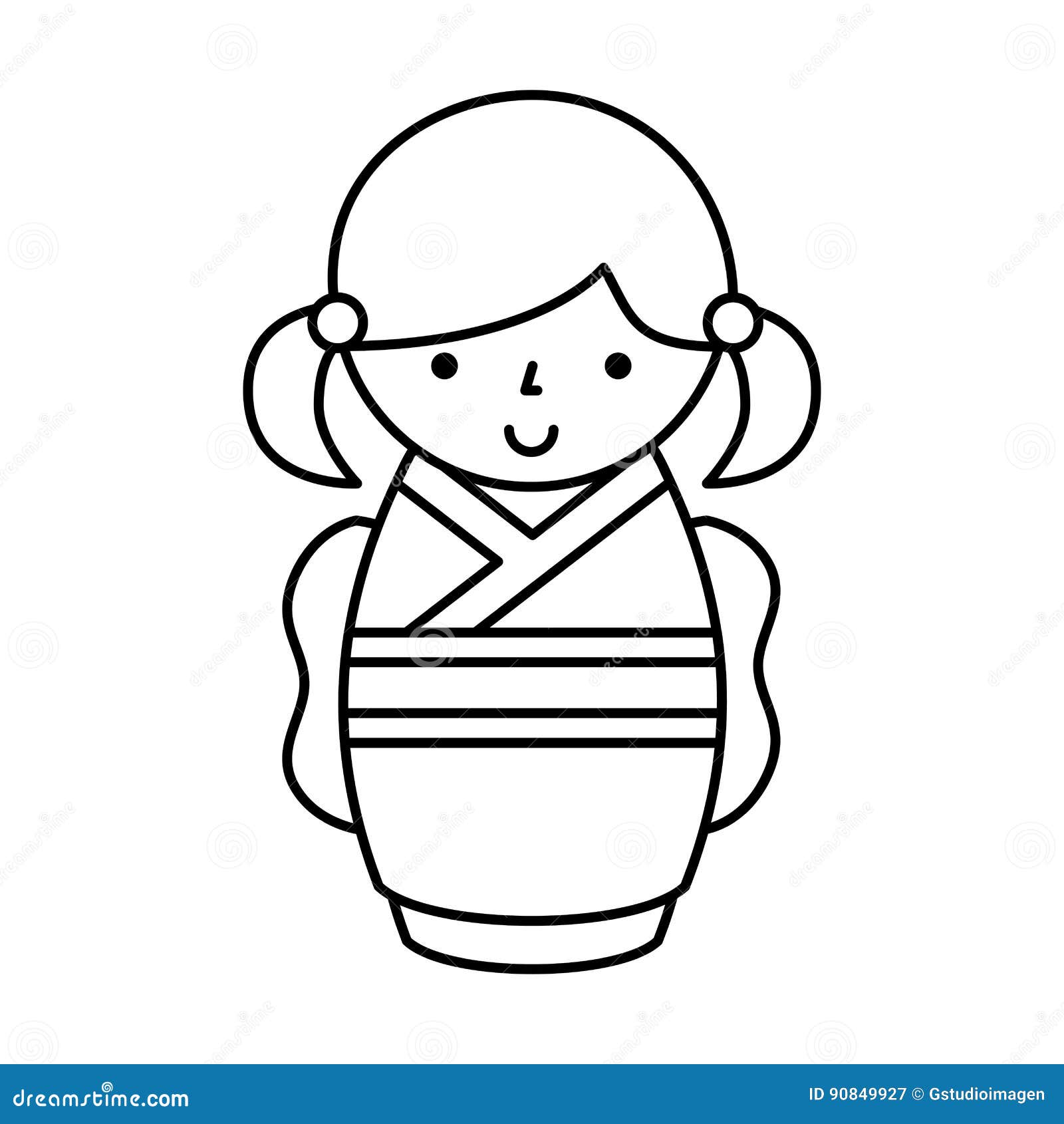 Cute japanese doll icon stock vector. Illustration of geisha - 90849927
