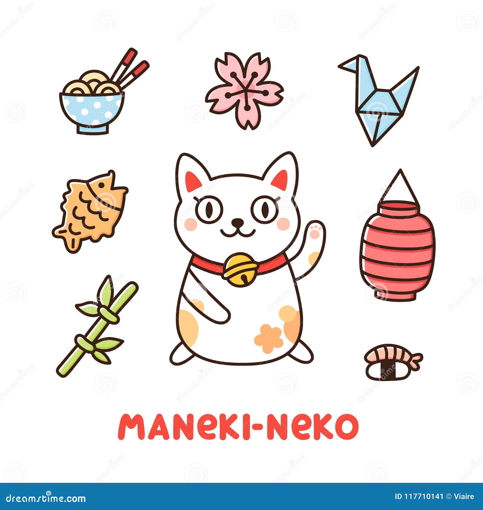 Maneki Neko flowers | Sticker
