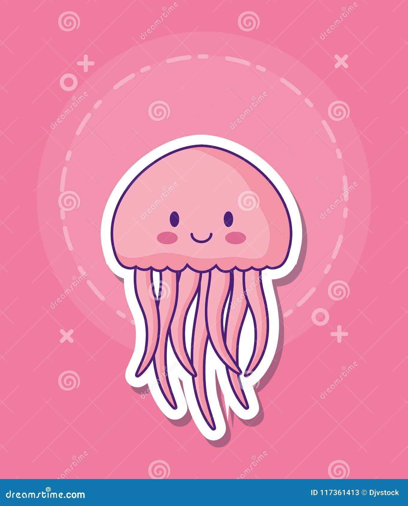 Cute jellyfish icon stock vector. Illustration of background - 117361413