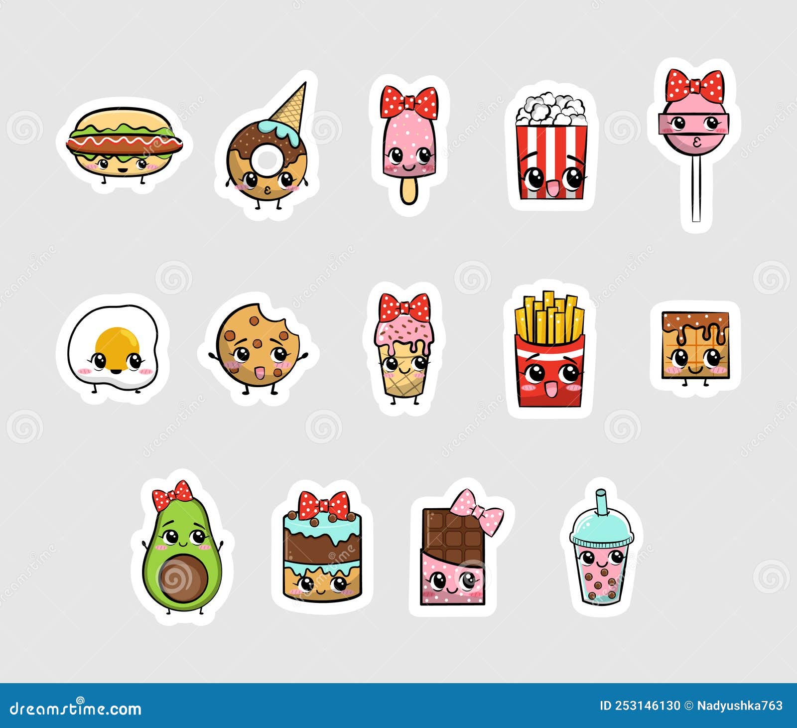 Adorable Kawaii Food Stickers