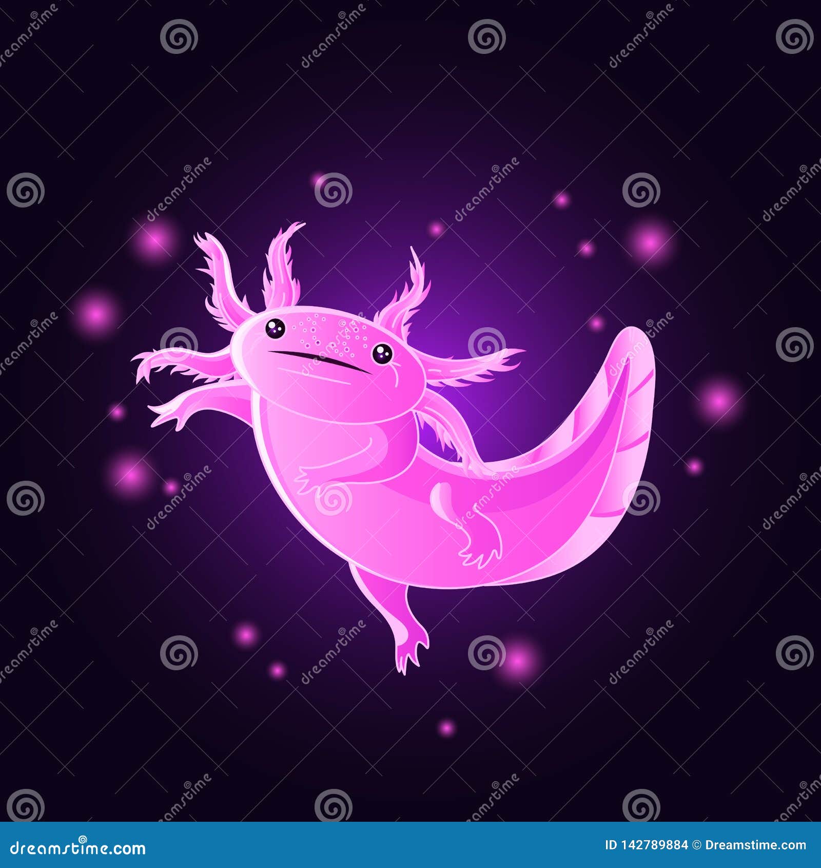 Cute Kawaii Glowing Pink Axolotl Stock Vector Illustration Of Cartoon Funny Cute Kawaii Glowing Pink Axolotl Stock Vector Illustration Of Cartoon Funny