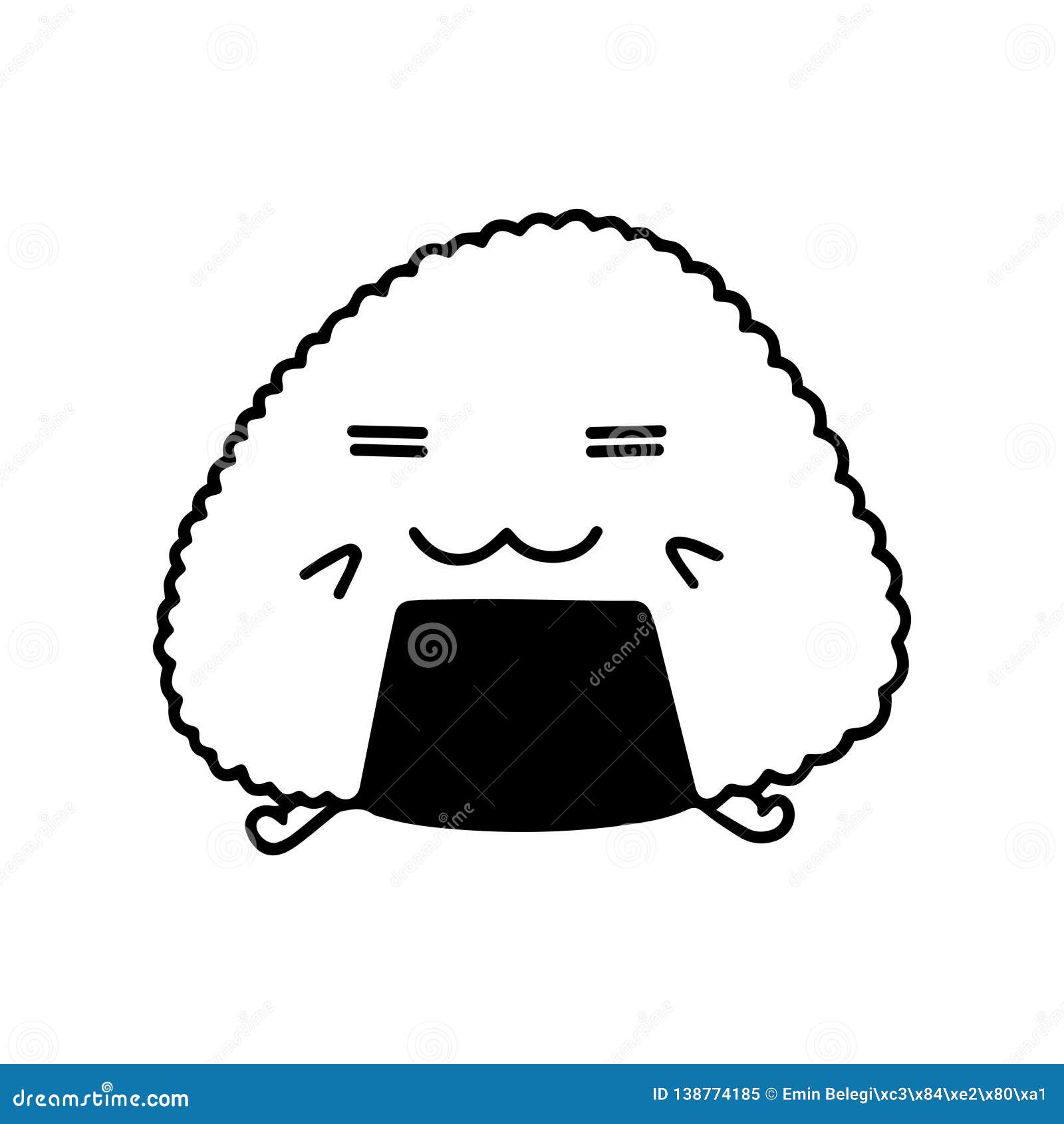 Cute Kawaii Illustration of Smiling Rice Ball Stock Illustration -  Illustration of kawaii, china: 138774185