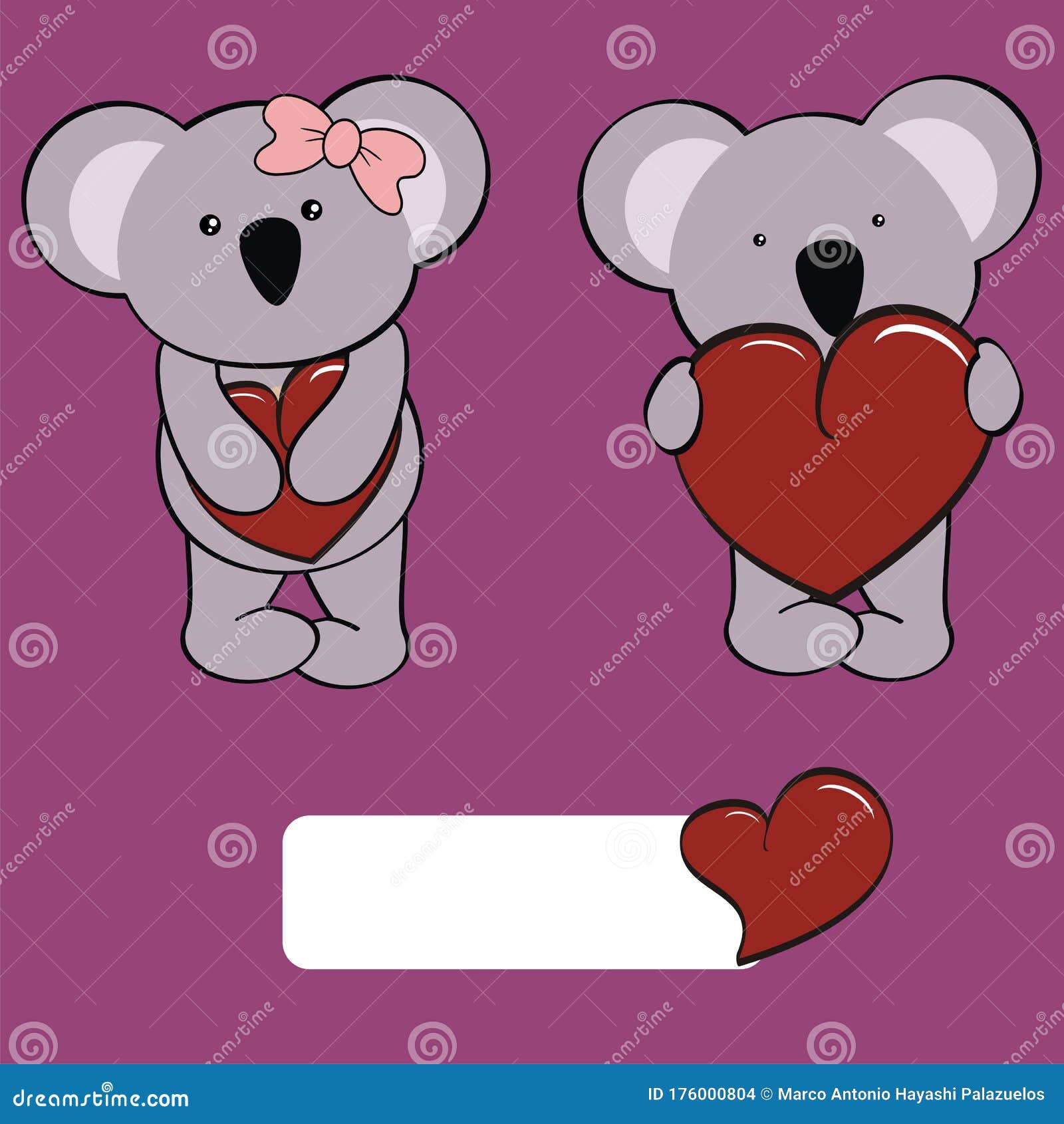 Cute Kawaii Koala Cartoon Hug Heart Set Stock Vector - Illustration of  nature, valentine: 176000804