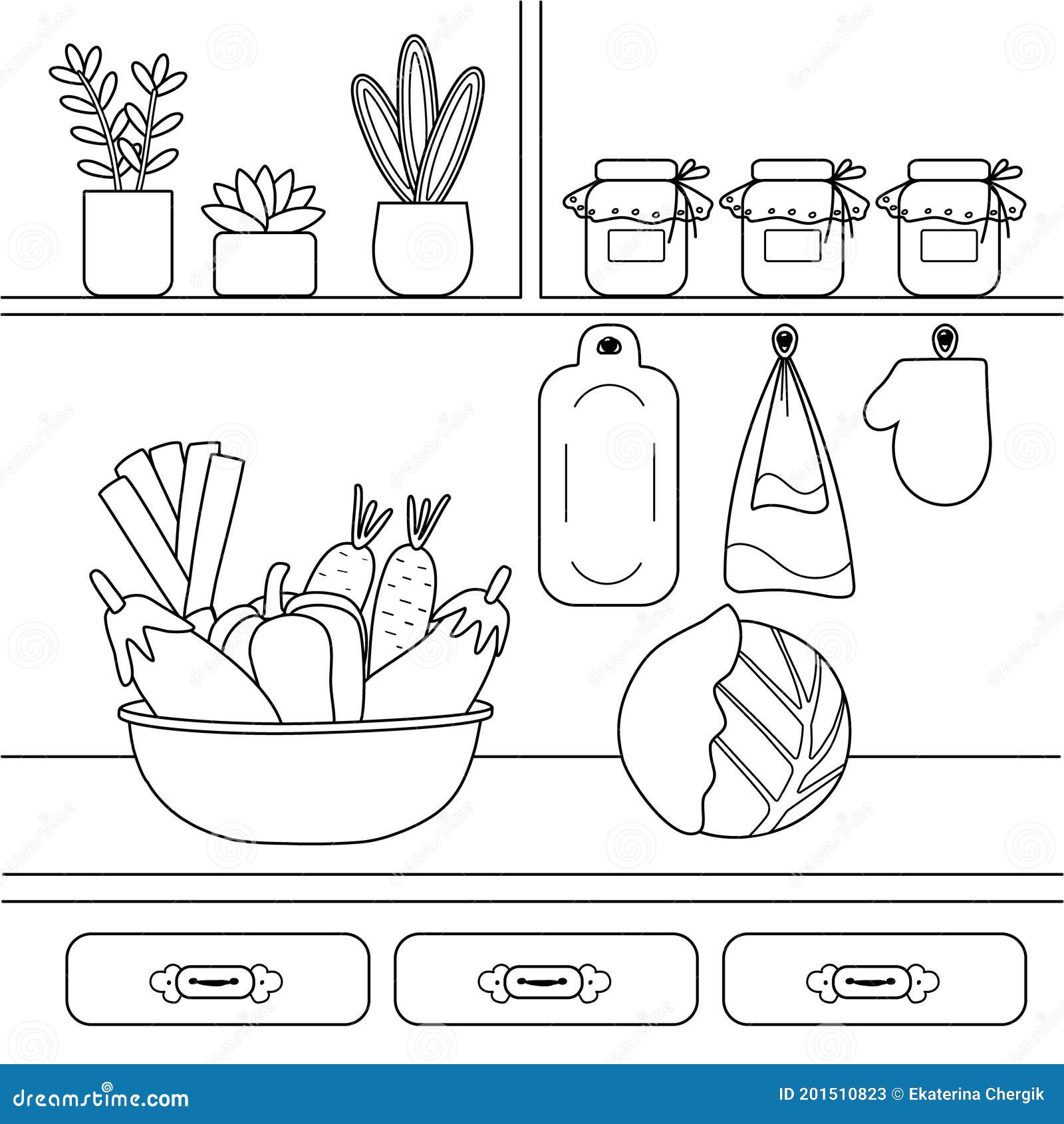 Coloring Book With Kitchen Cartoons Oven Kettle Painted Vector, Car Drawing,  Cartoon Drawing, Book Drawing PNG and Vector with Transparent Background  for Free Download