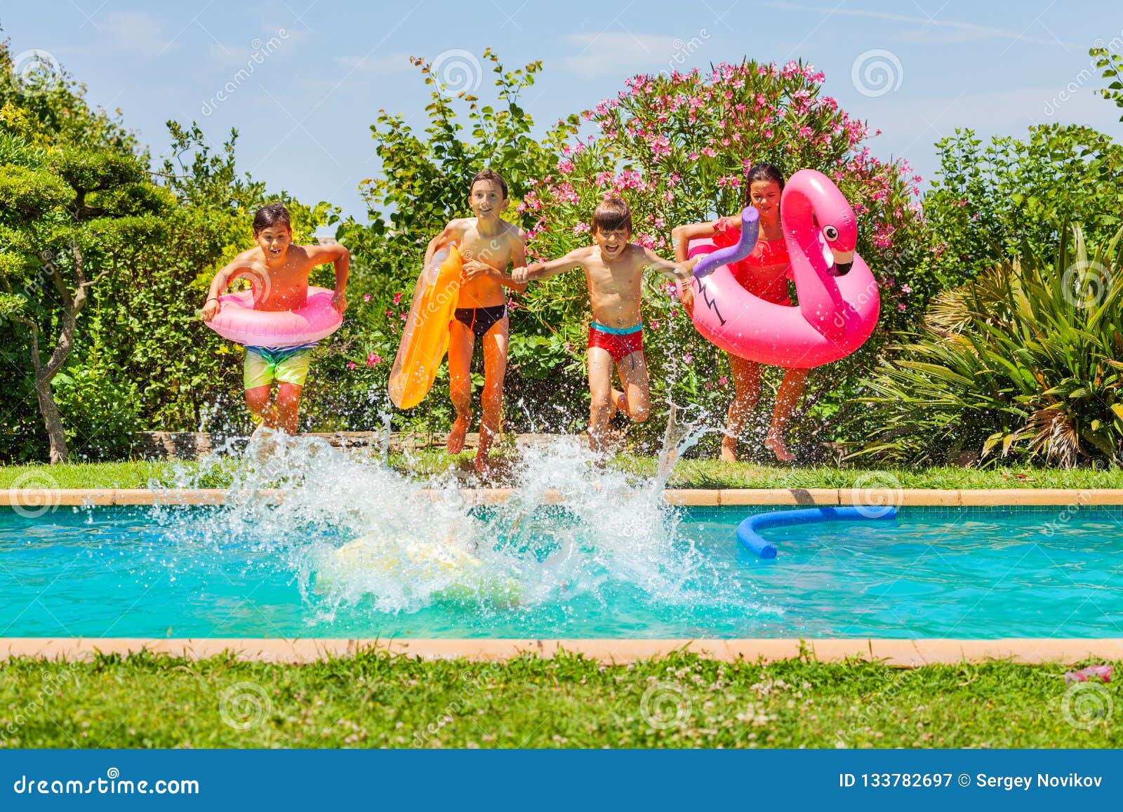 Kids Pool Party Stock Illustration - Download Image Now - Pool Party,  Child, Party - Social Event - iStock