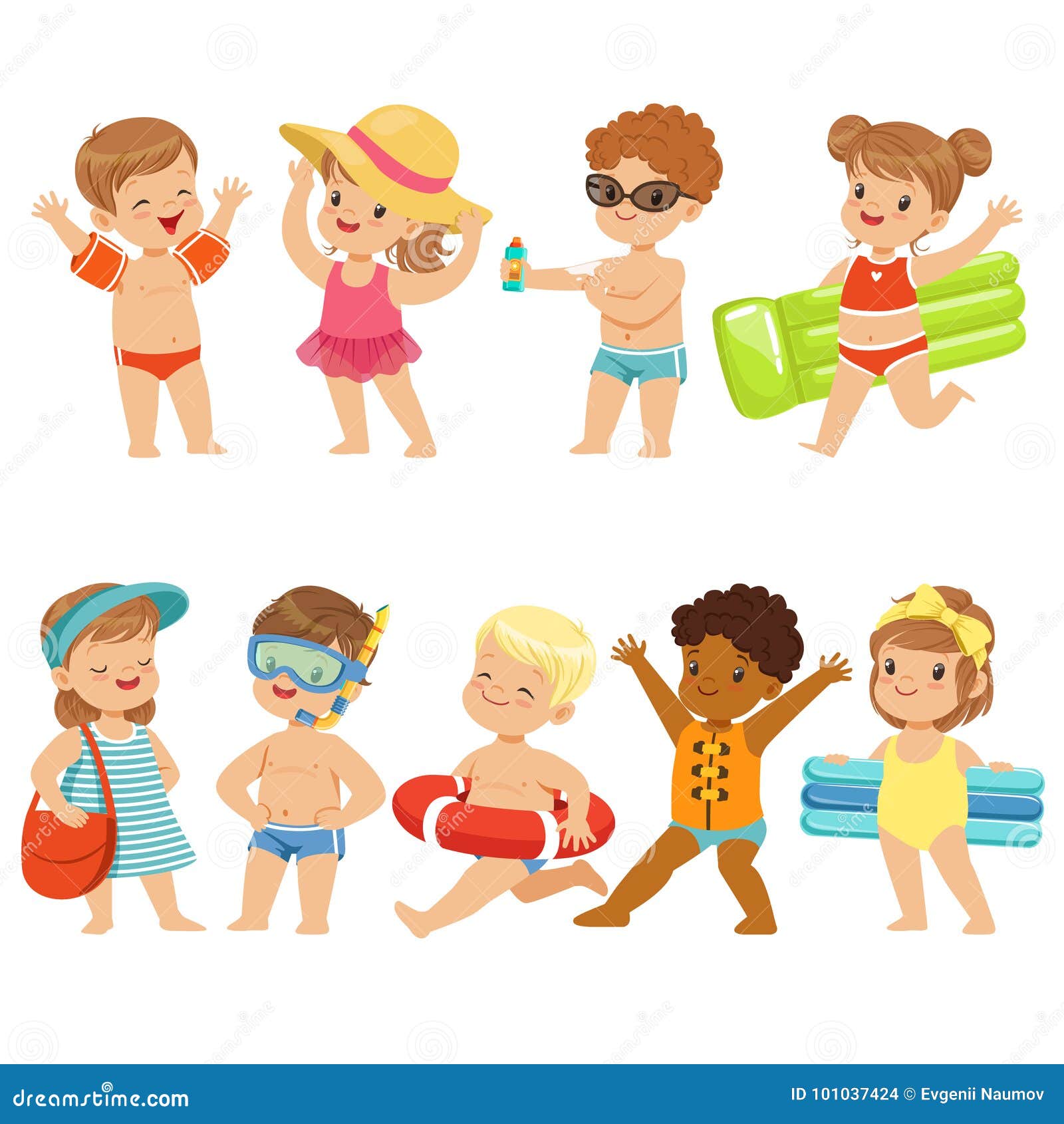 Children Kids Clipart-kids enjoying summer fun at the beach clipart