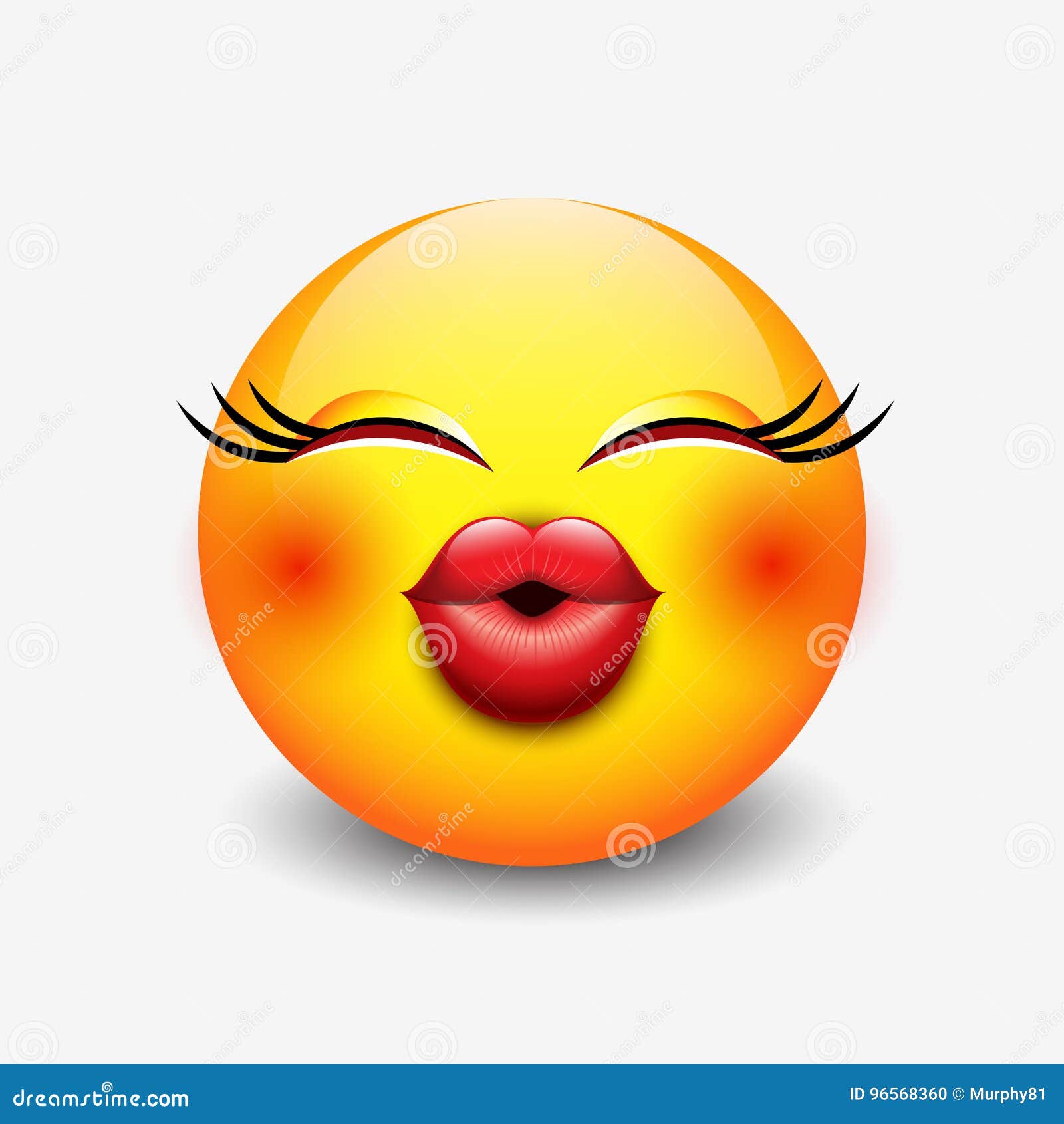 Cute Kissing Emoticon Emoji Smiley Vector Illustration CartoonDealer Com