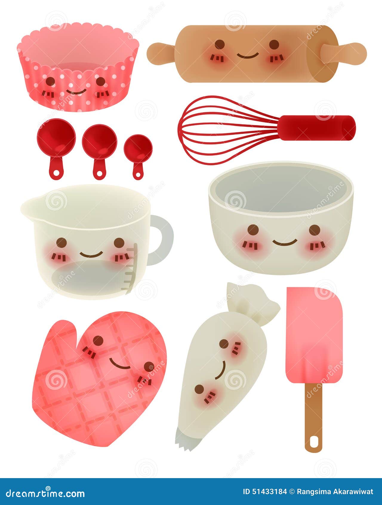 Cute Kitchen Utensil stock illustration. Illustration of cream 51433184