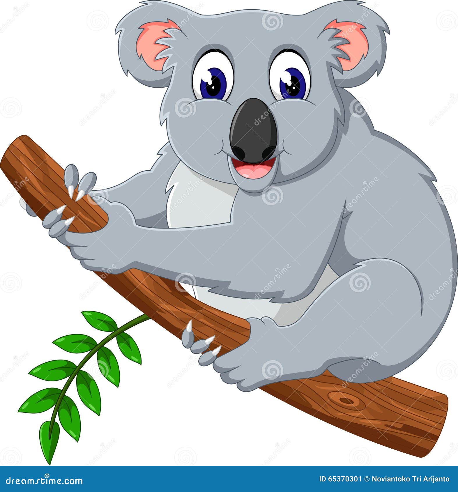 Cute Koala Cartoon on a Tree Stock Vector Illustration of icon